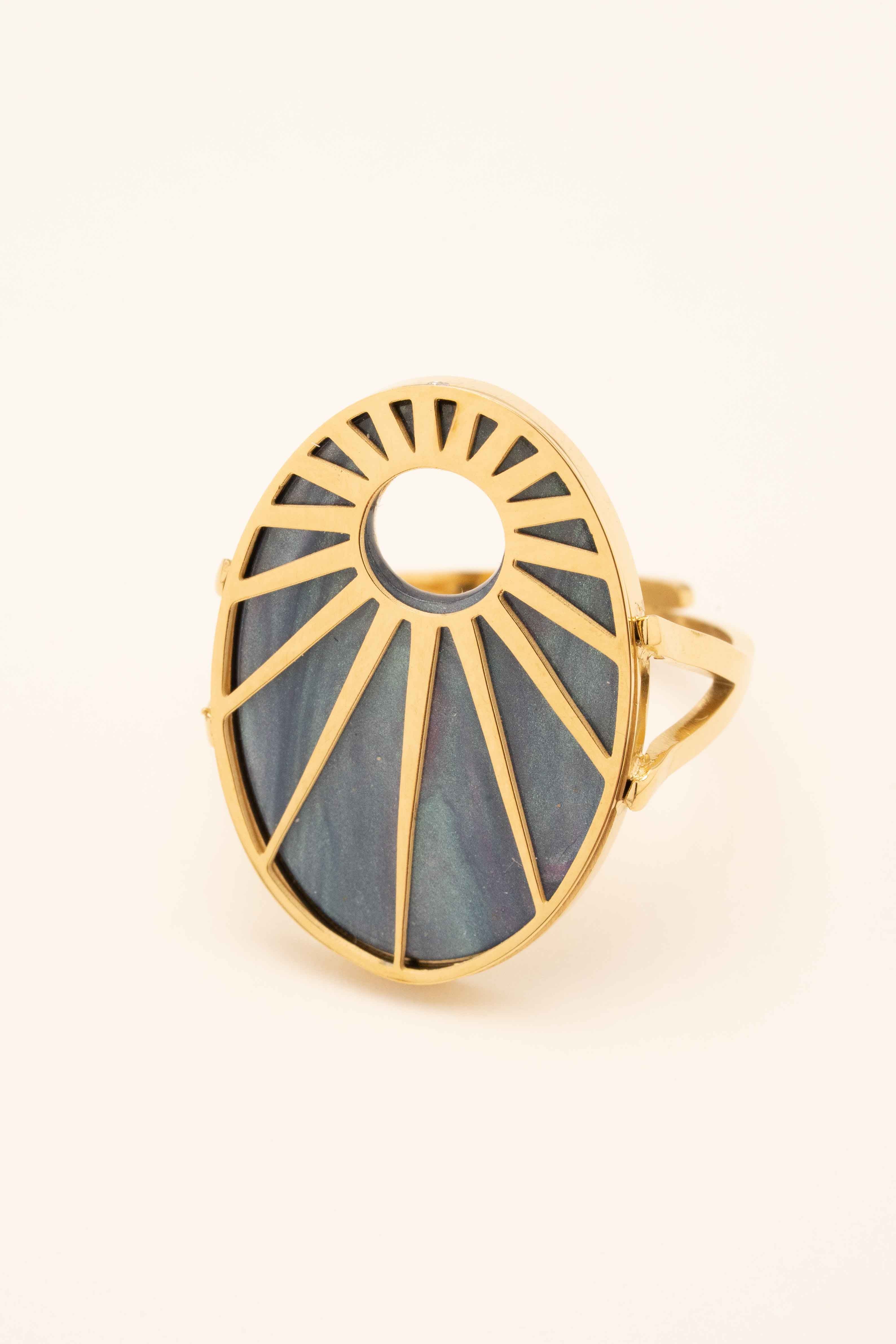 Bague Bohm Paris - Caméo Bijoux Bohm Paris Nacre Bleu