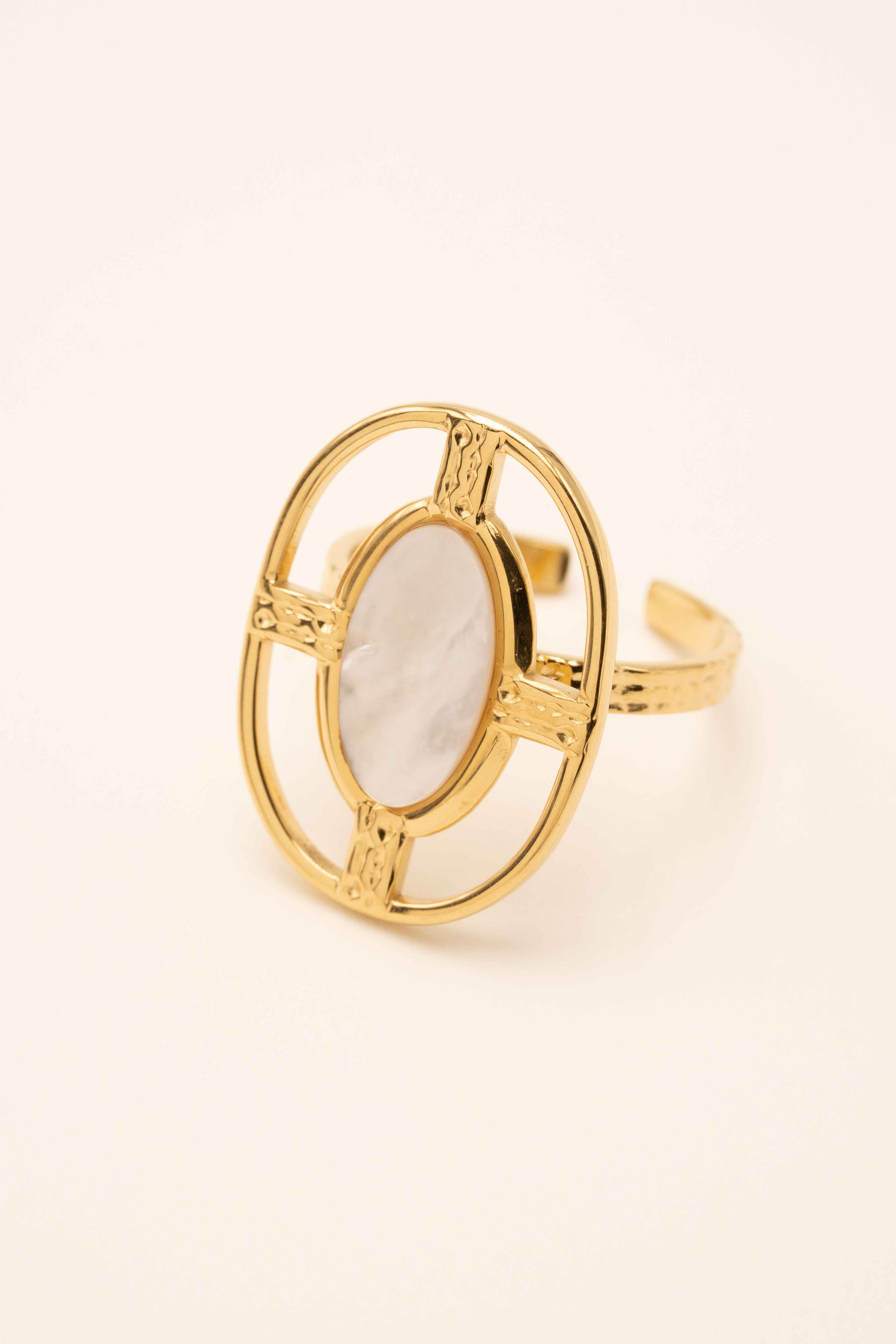 Bague Bohm Paris - Dianthe Bijoux Bohm Paris Nacre Blanche