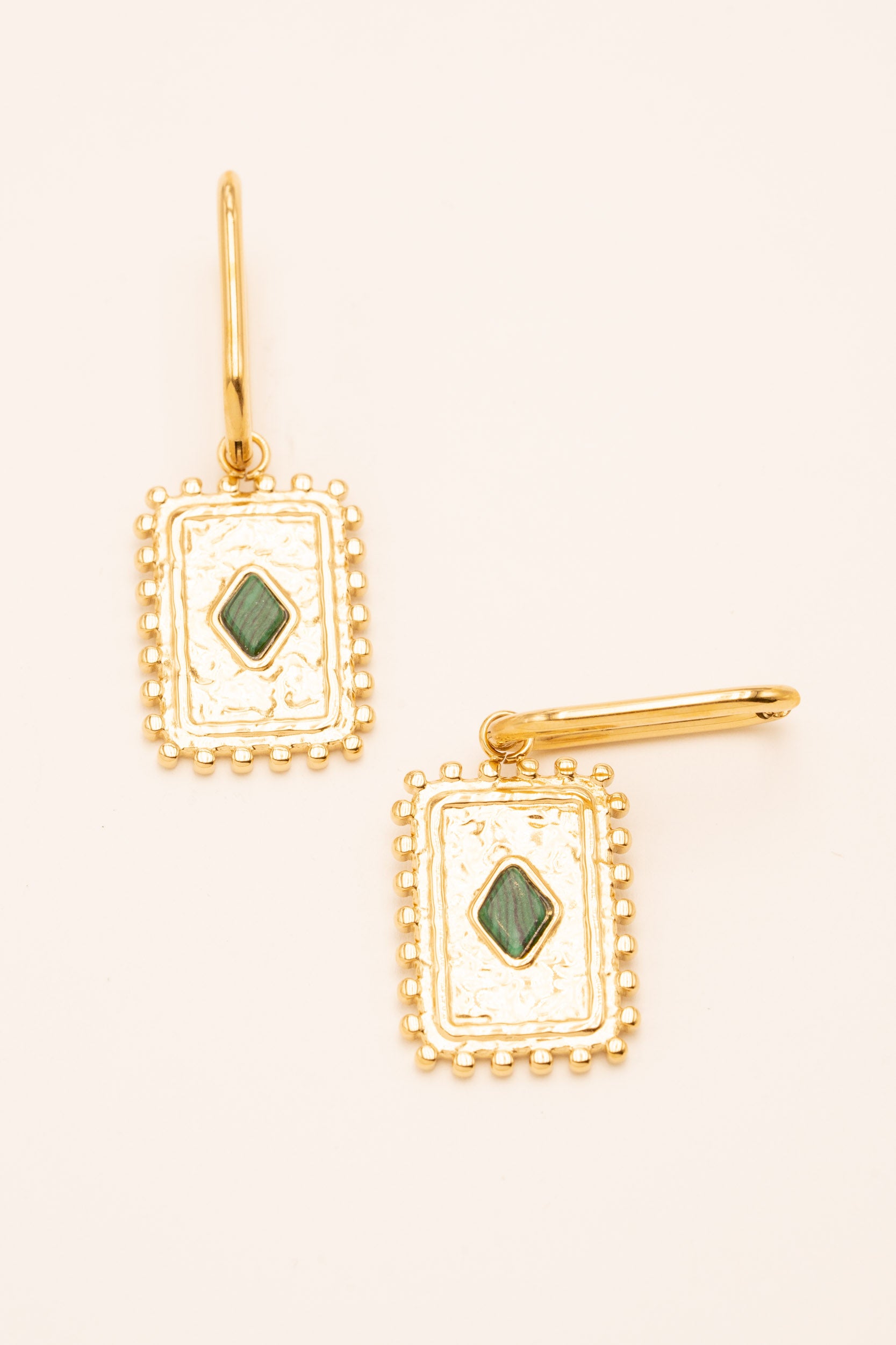 Boucles créoles cardi Bohm Paris Malachite