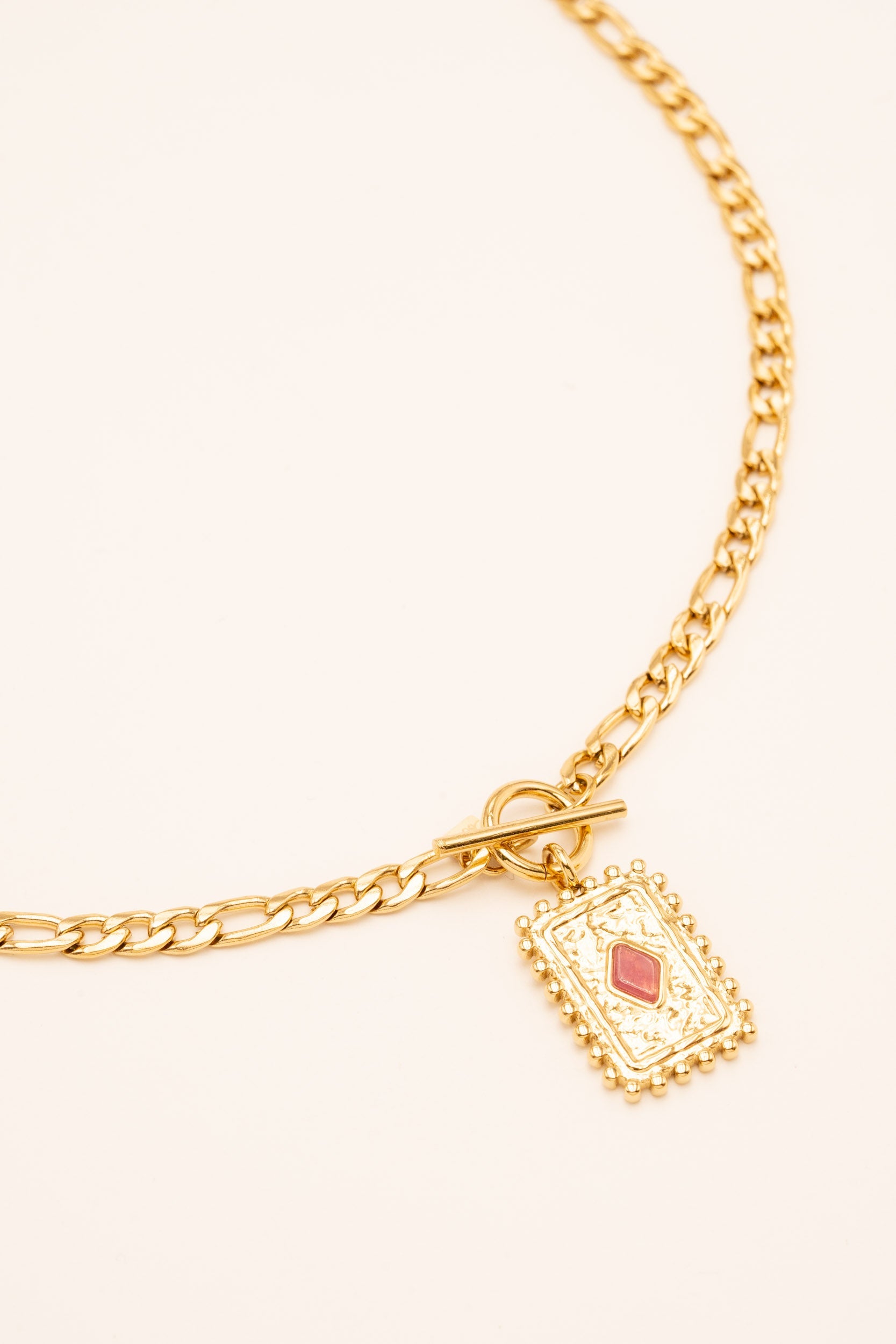 Collier mailles Cardi Colliers Bohm Paris Agate Rose Teintée