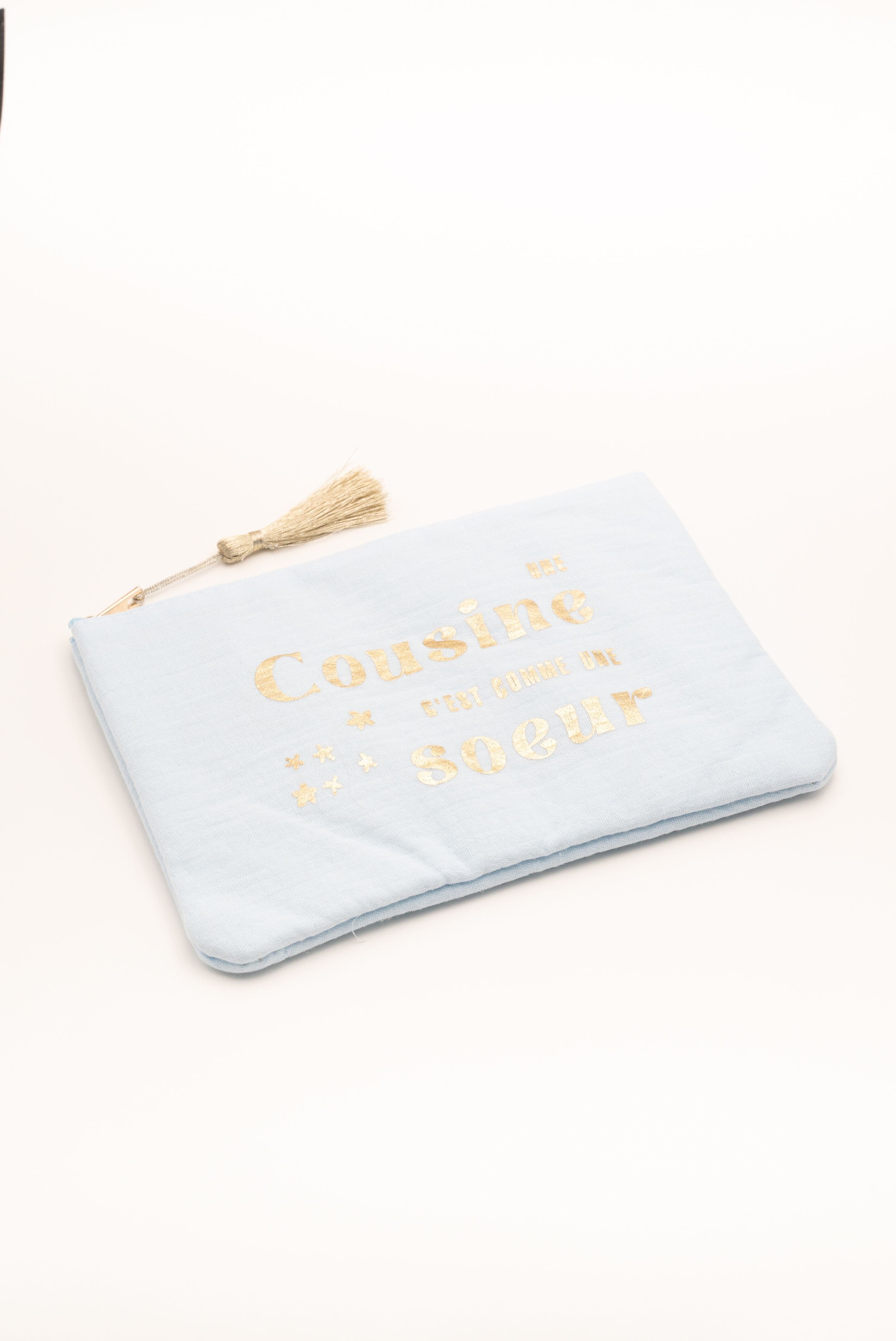 Pochette Bohm Paris - Cousine chérie Pochette Bohm Paris Bleu ciel textile