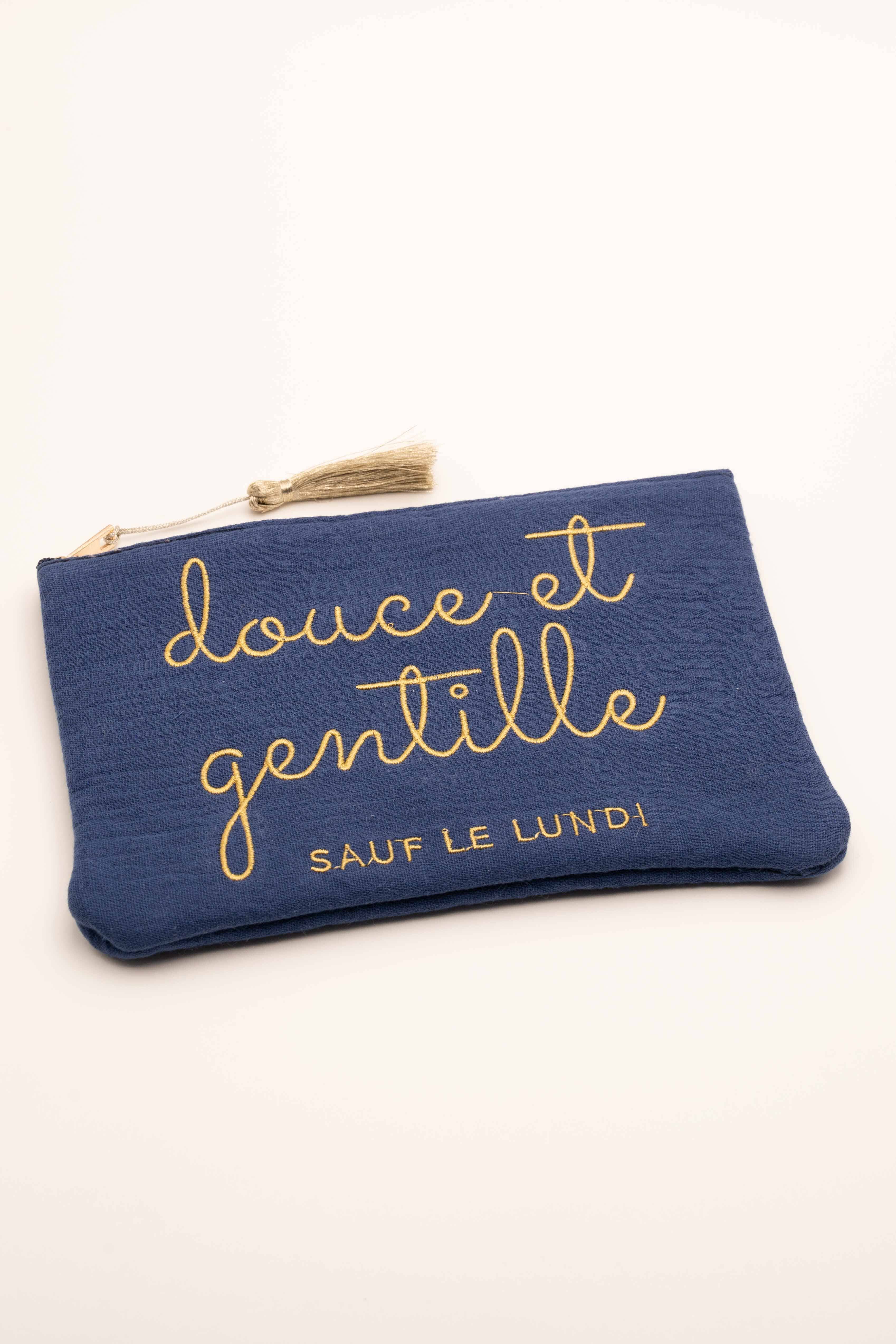 Pochette Bohm Paris - Douce & Gentille Pochette Bohm Paris Bleu nuit textile