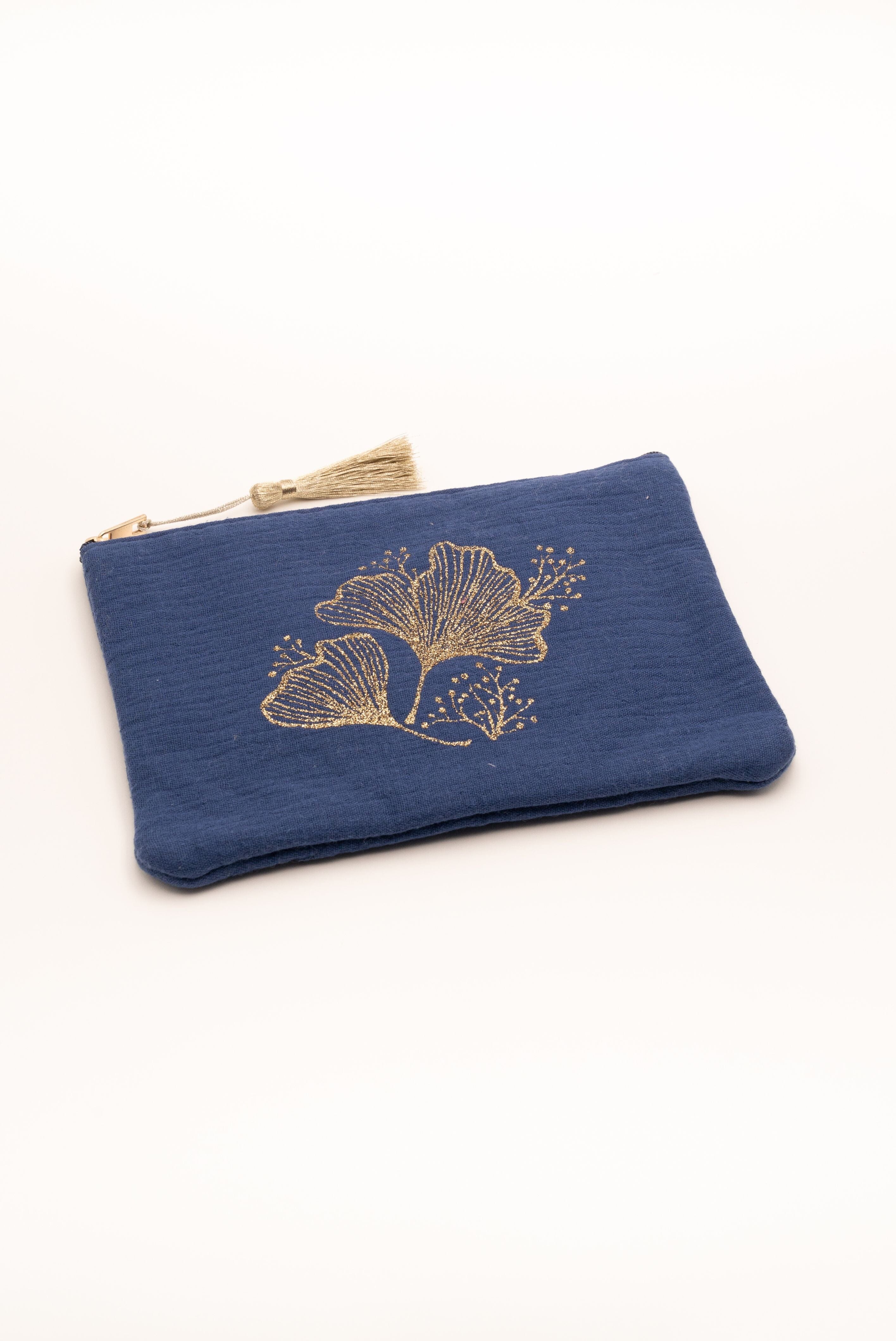 Pochette Bohm Paris - Gingko Pochette Bohm Paris Bleu nuit textile