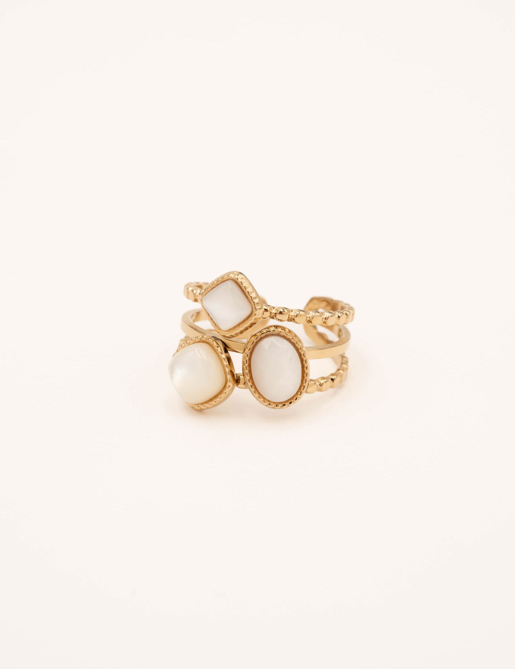 Bague Bohm Paris - Gaïa Bague Épaisses Bohm Paris Nacre Blanche 