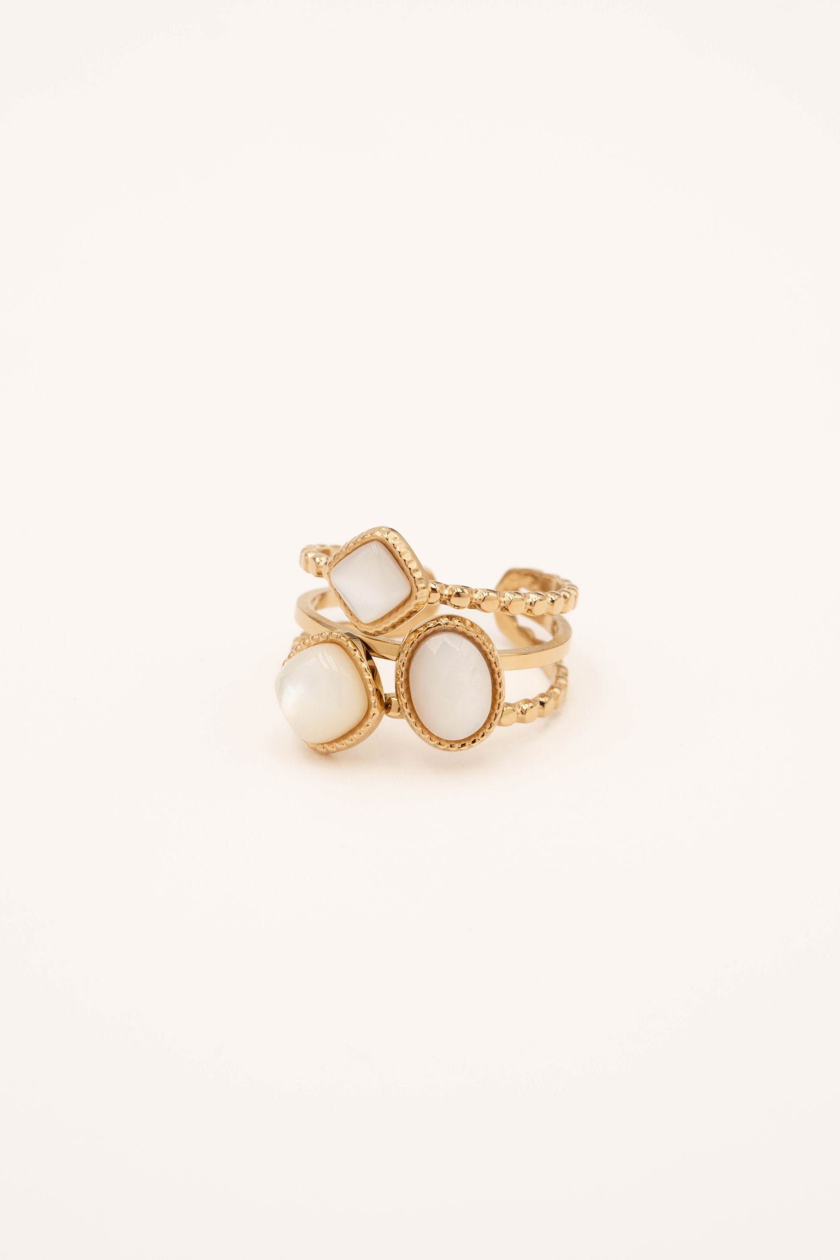 Bague Bohm Paris - Gaïa Bague Épaisses Bohm Paris Nacre Blanche 