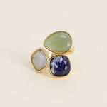 Bague Bohm Paris - Idrissa Bagues Bohm Paris Aventurine verte / Agate bleue 