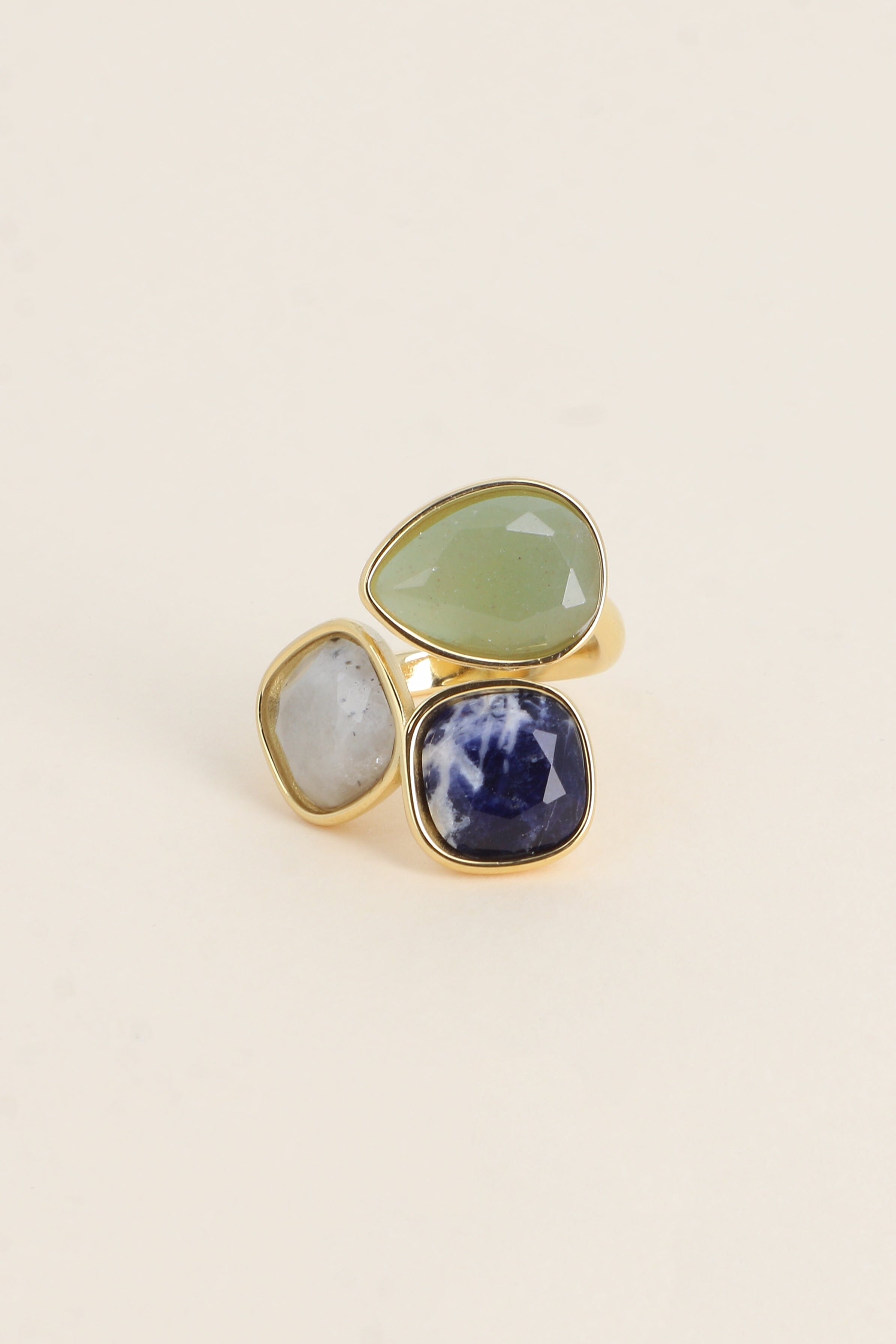 Bague Bohm Paris - Idrissa Bagues Bohm Paris Aventurine verte / Agate bleue 