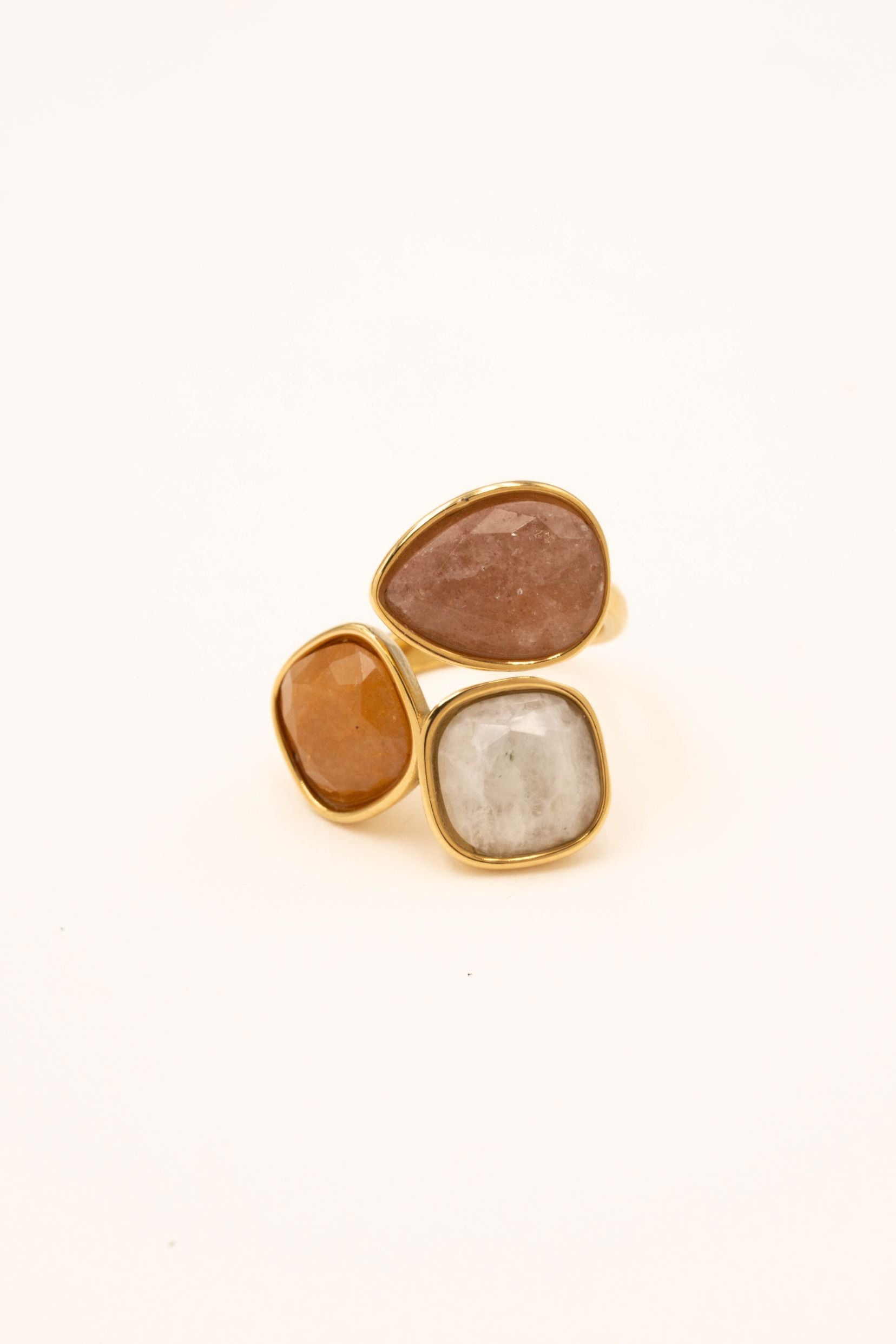 Bague Bohm Paris - Idrissa Bagues Bohm Paris quartz fraise / Aventurine Orange 