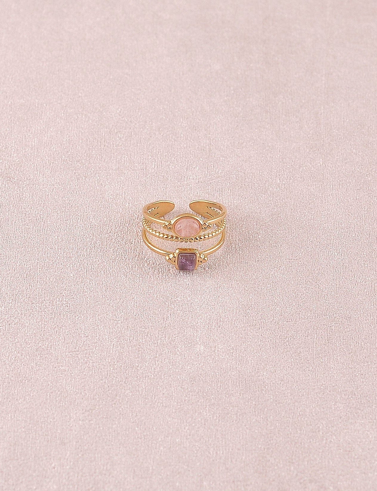 Bague bohm paris - Lunatéssa Bagues Bohm Paris Améthyste / Quartz fraise 