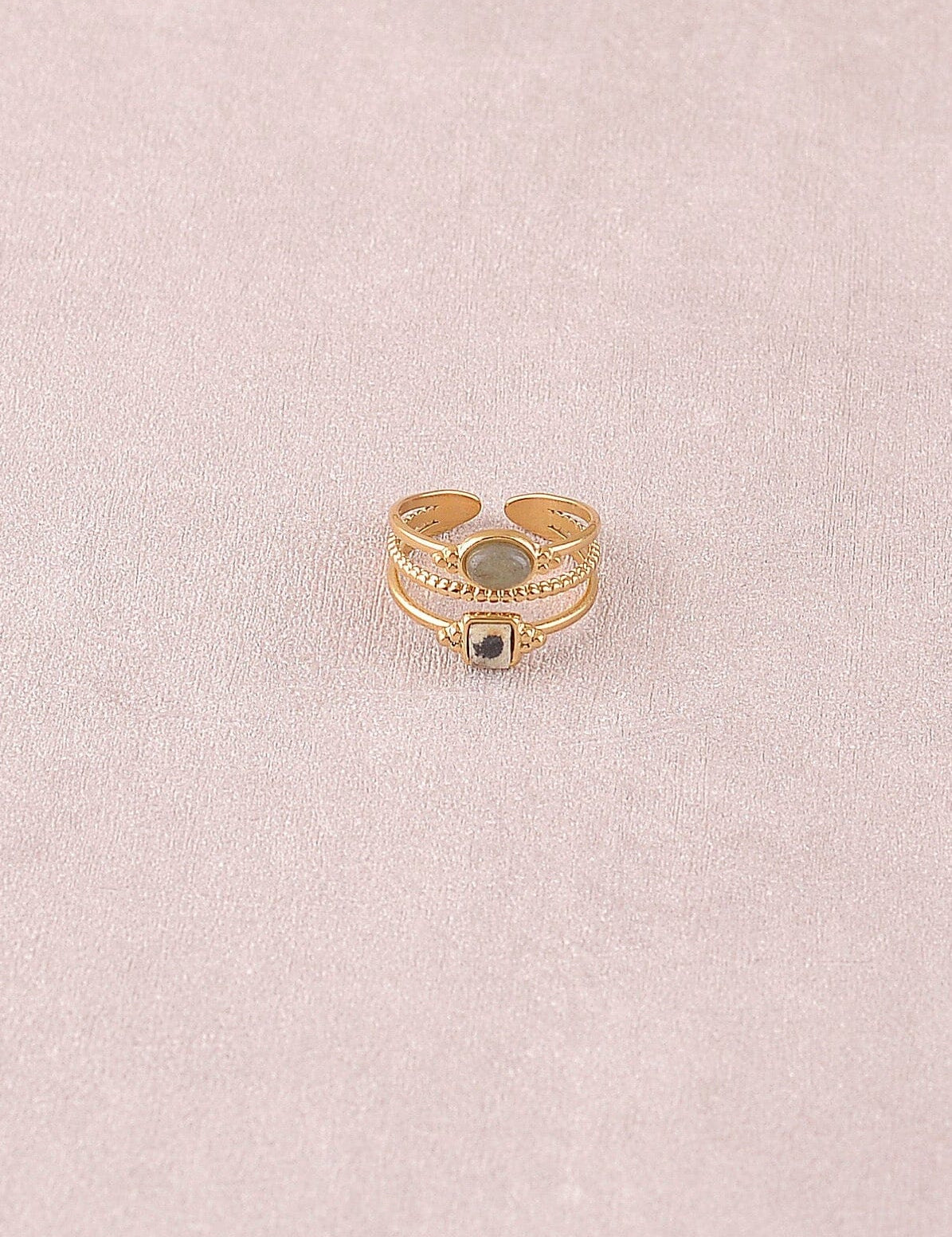 Bague bohm paris - Lunatéssa Bagues Bohm Paris Labradorite / Jaspe dalmatien 