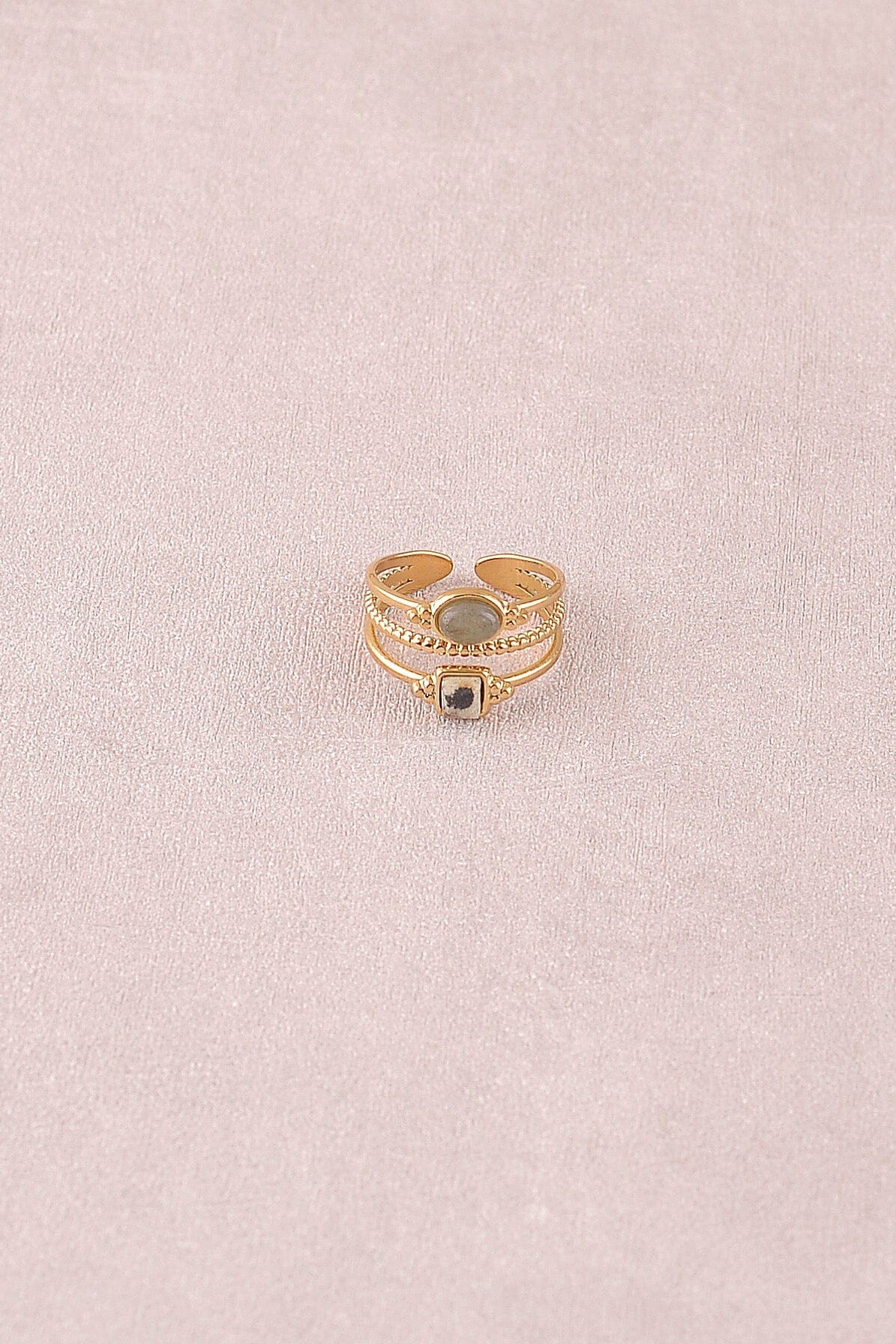 Bague bohm paris - Lunatéssa Bagues Bohm Paris Labradorite / Jaspe dalmatien 
