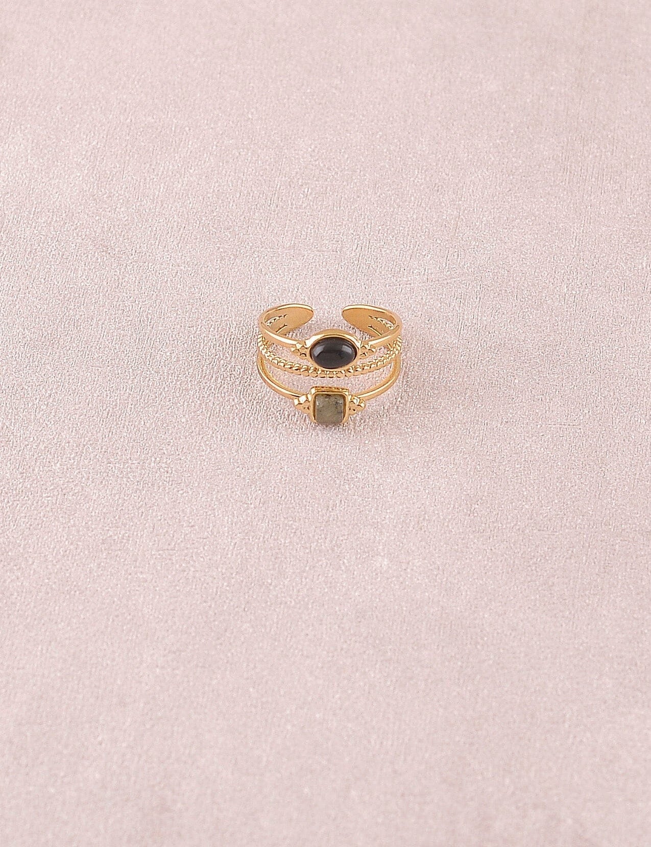 Bague bohm paris - Lunatéssa Bagues Bohm Paris Onyx / Labradorite 