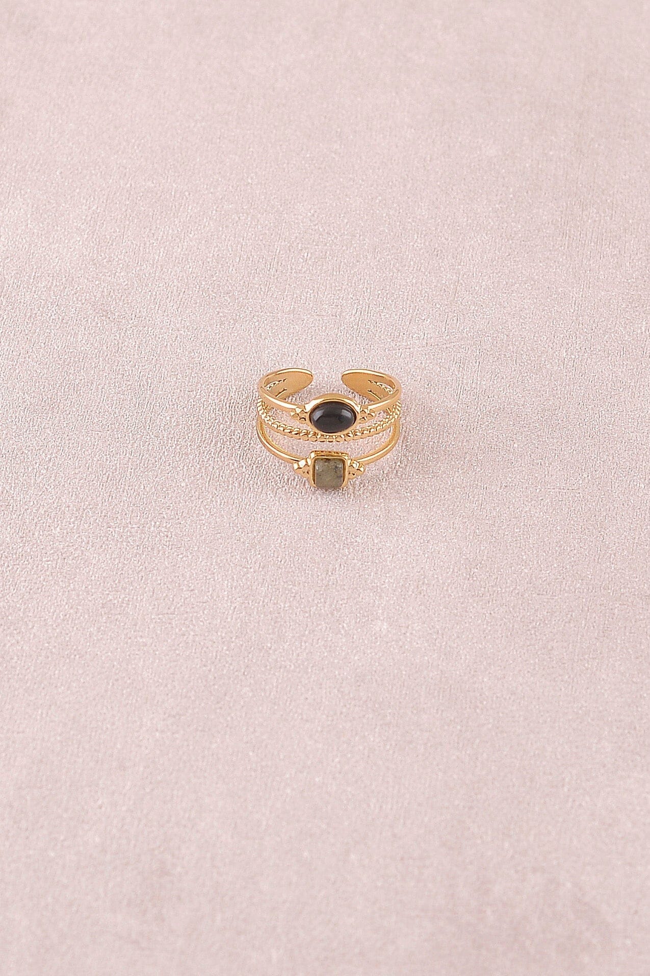 Bague bohm paris - Lunatéssa Bagues Bohm Paris Onyx / Labradorite 