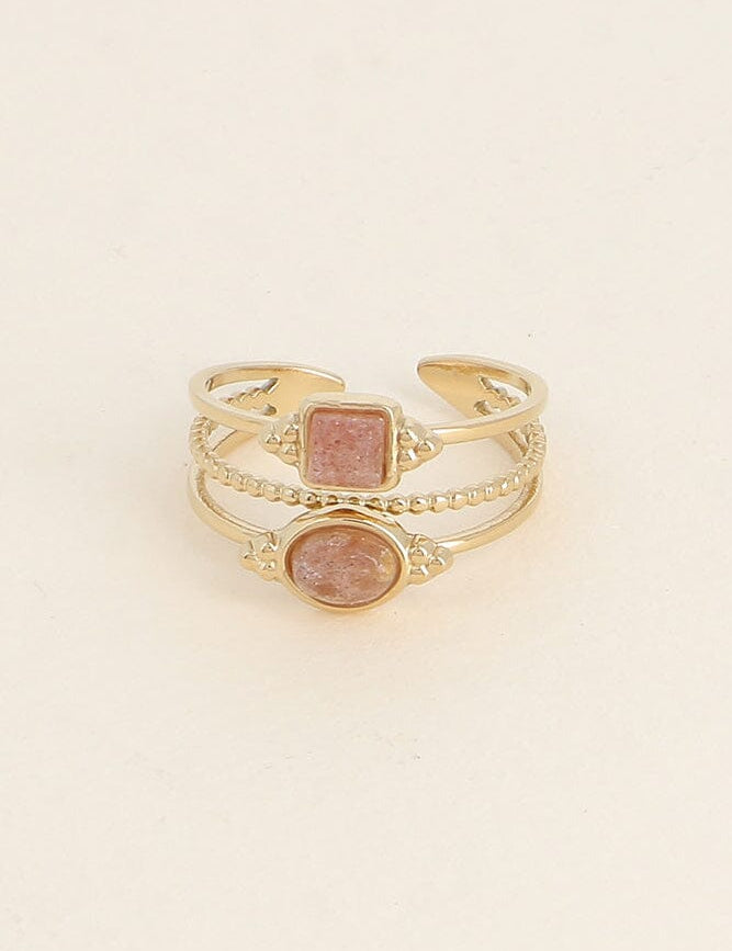 Bague bohm paris - Lunatéssa Bagues Bohm Paris Quartz fraise 