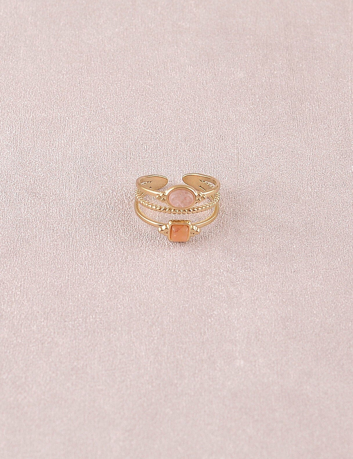 Bague bohm paris - Lunatéssa Bagues Bohm Paris Quartz fraise / Aventurine orange 