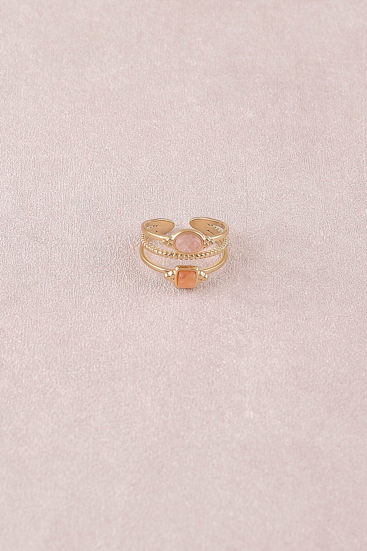 Bague bohm paris - Lunatéssa Bagues Bohm Paris Quartz fraise / Aventurine orange 