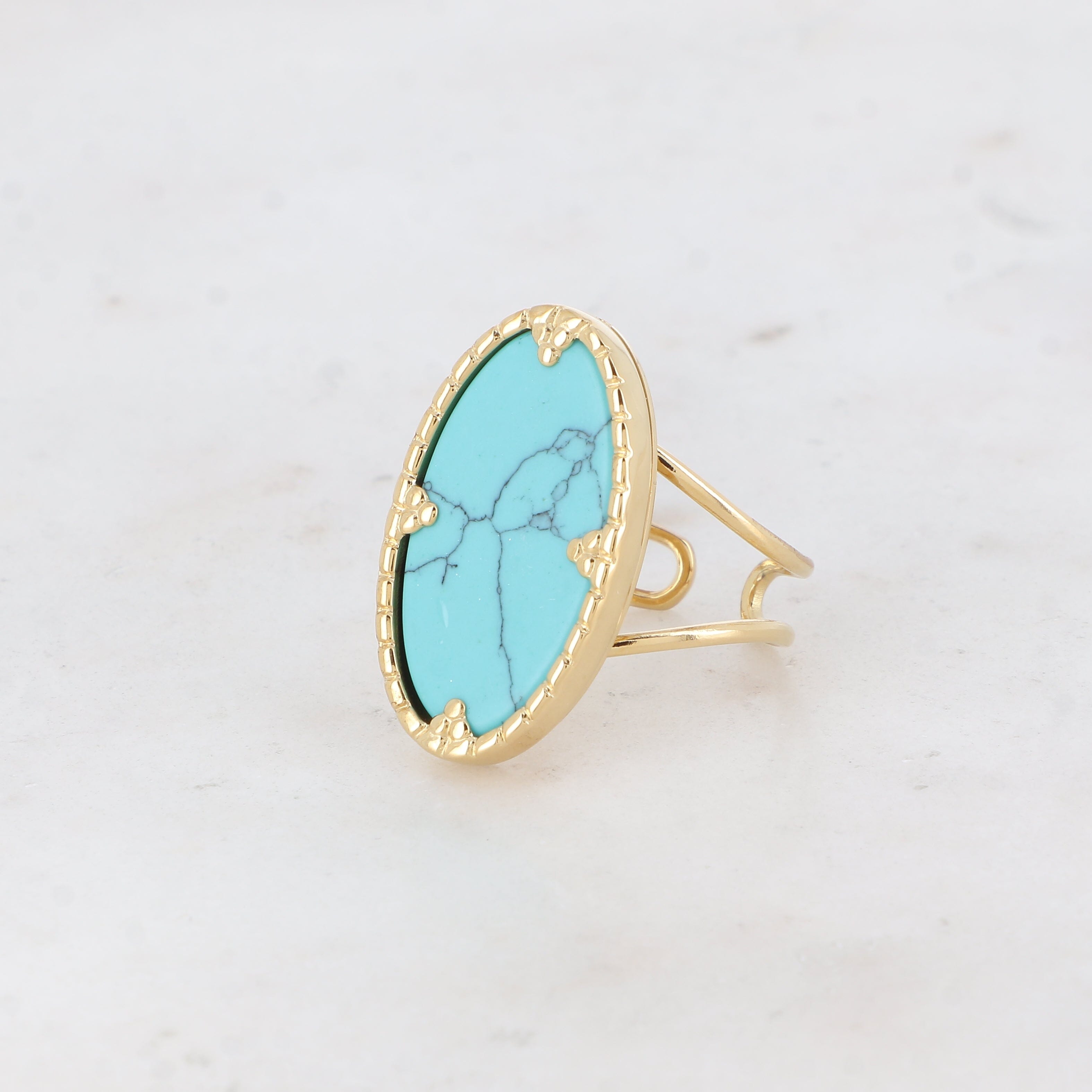 Bague Bohm Paris - Méli Bagues Bohm Paris Howlite bleu 