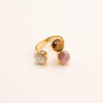 Bague Bohm Paris - Saïla Bohm Paris Agate Blanche/ Rhodonite/ Oeil de tigre 