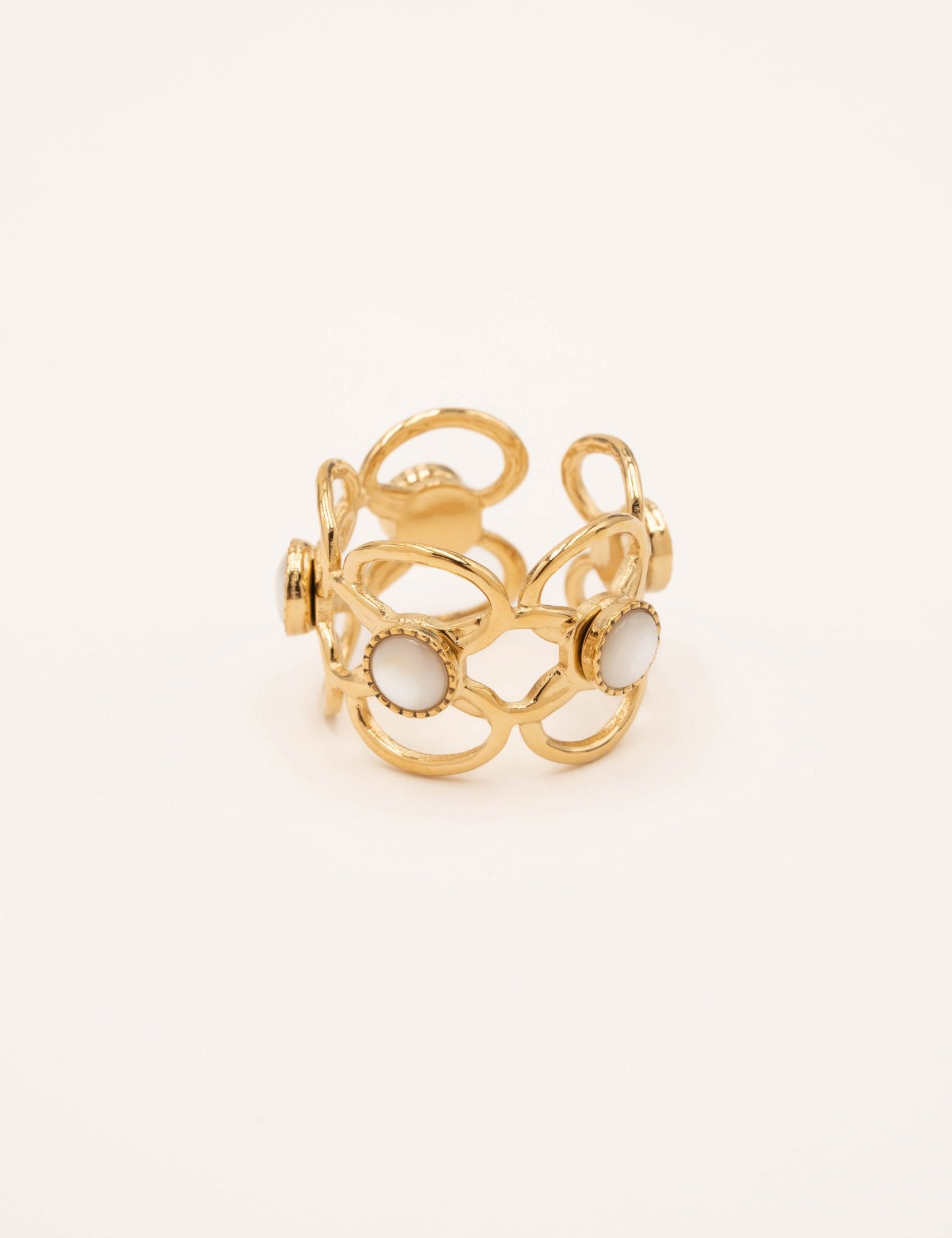 Bague Bohm Paris - Zinia Bague Épaisses Bohm Paris Nacre blanche 