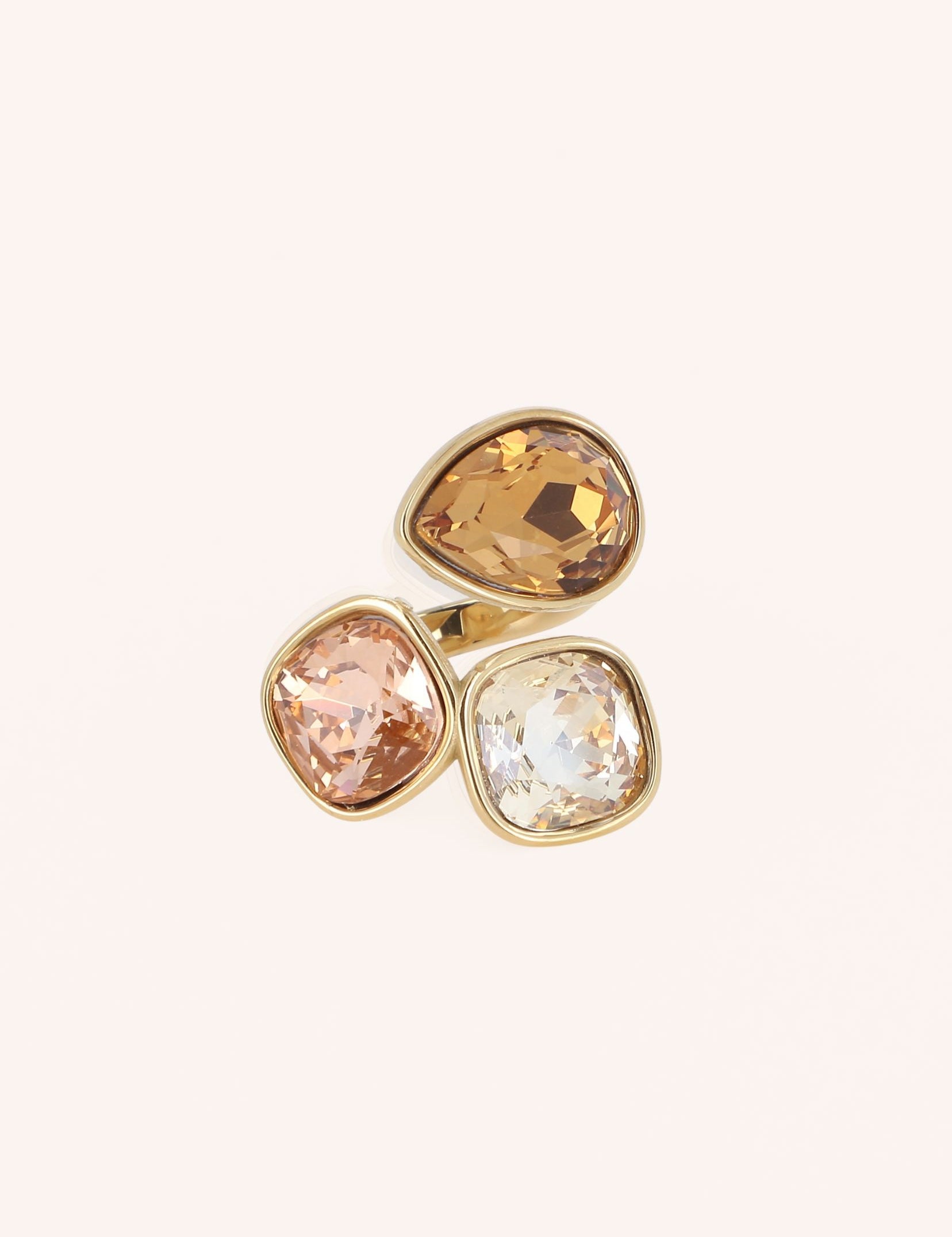 Bagues Bohm Paris - Idrissa cristal Bague Épaisses Bohm Paris Beige soleil 