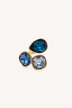 Bagues Bohm Paris - Idrissa cristal Bague Épaisses Bohm Paris Bleu 
