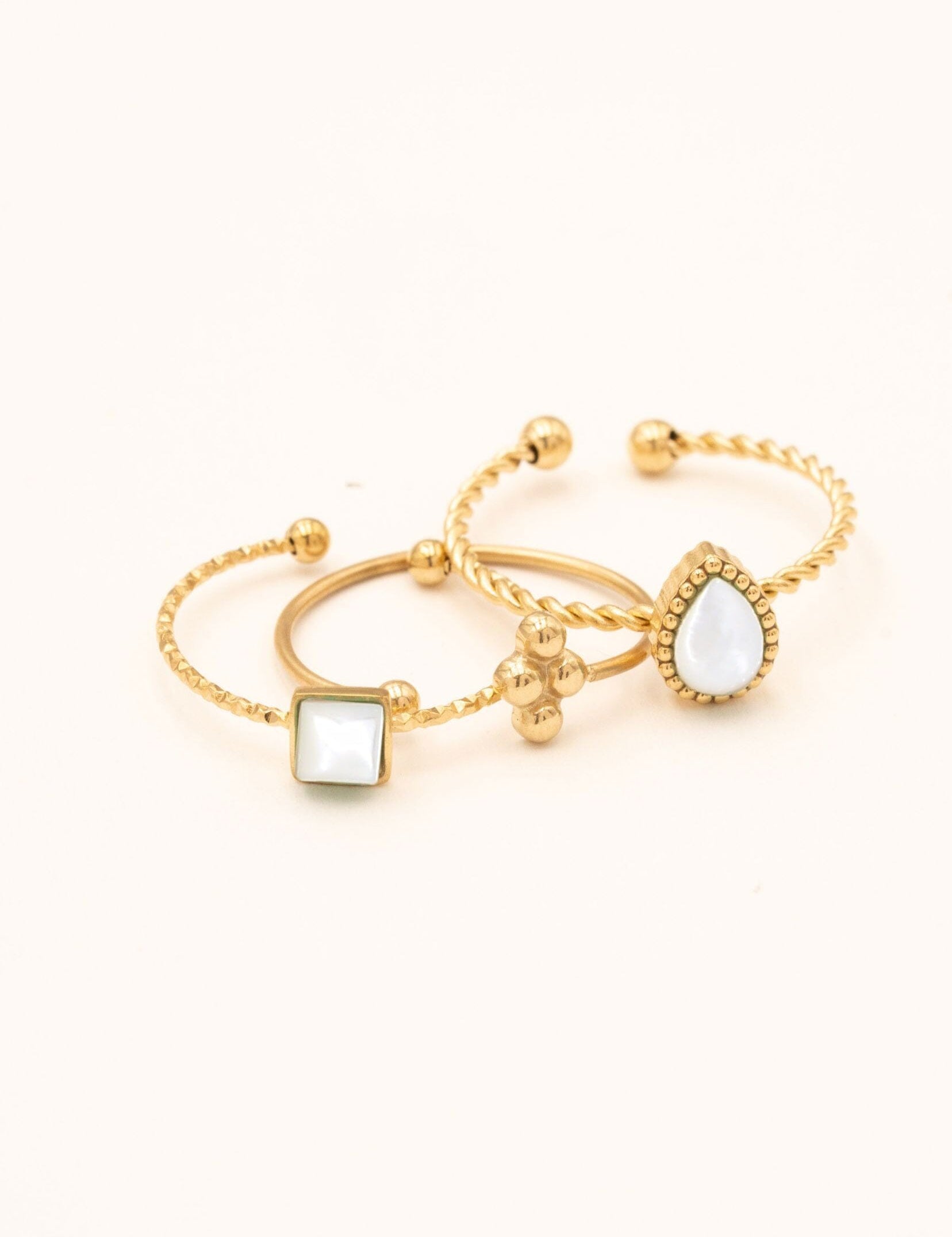 Bagues Bohm Paris - Moa Bagues fines Bohm Paris Nacre blanche 