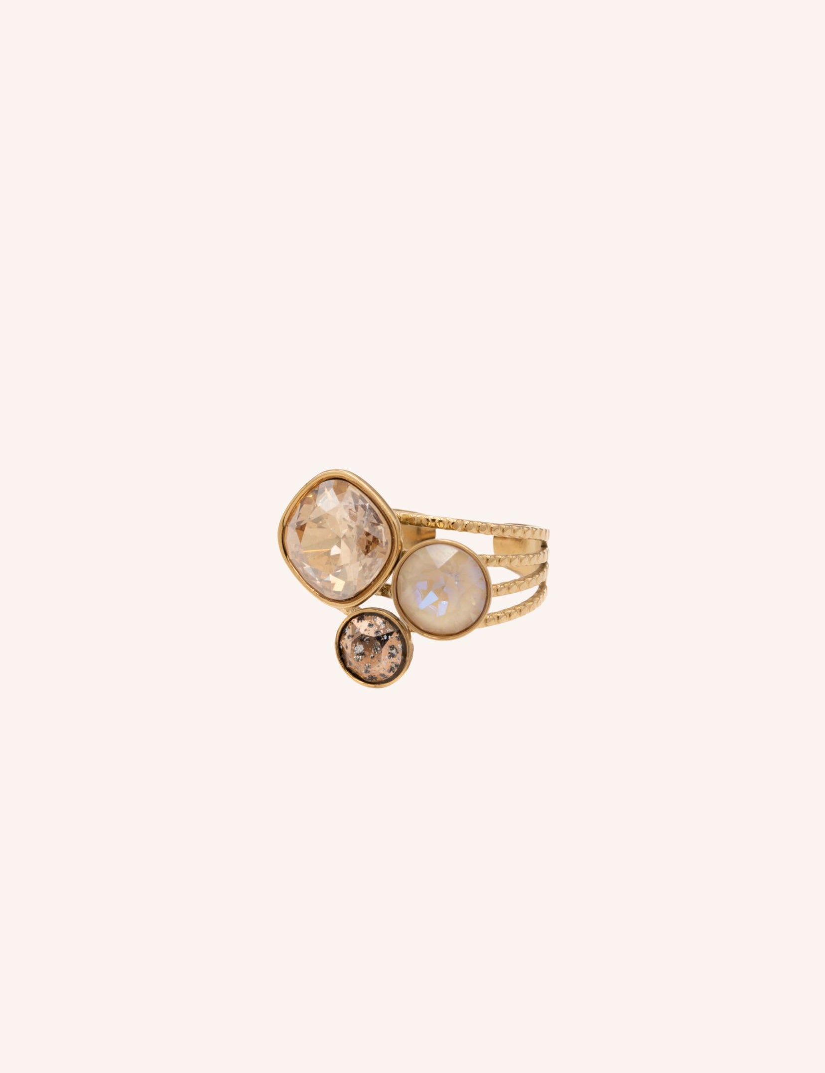 Bagues Bohm Paris - Trilogie Bague Épaisses Bohm Paris Beige rosé 