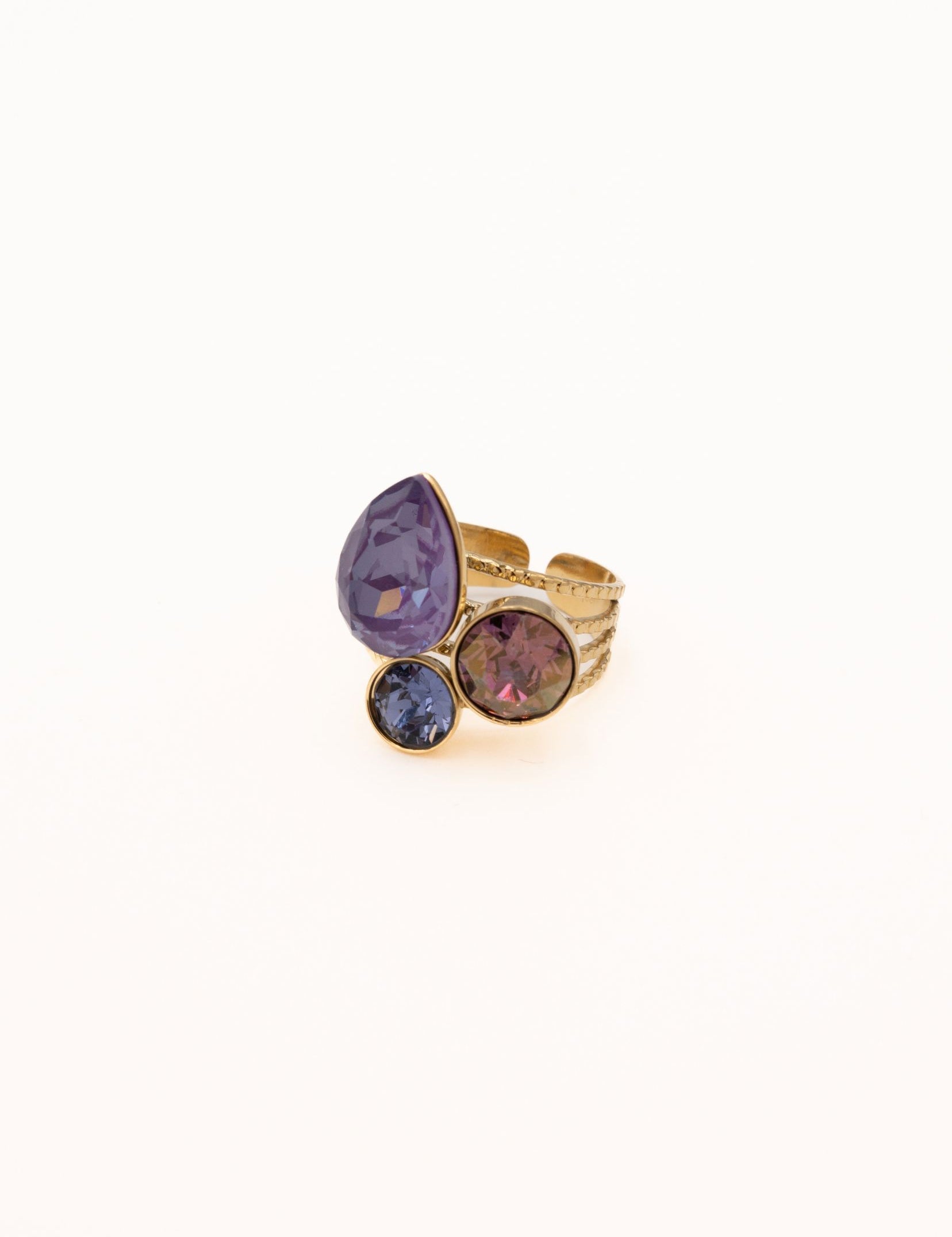 Bagues Bohm Paris - Trilogie Goutte Bague Épaisses Bohm Paris Violet amethyste 