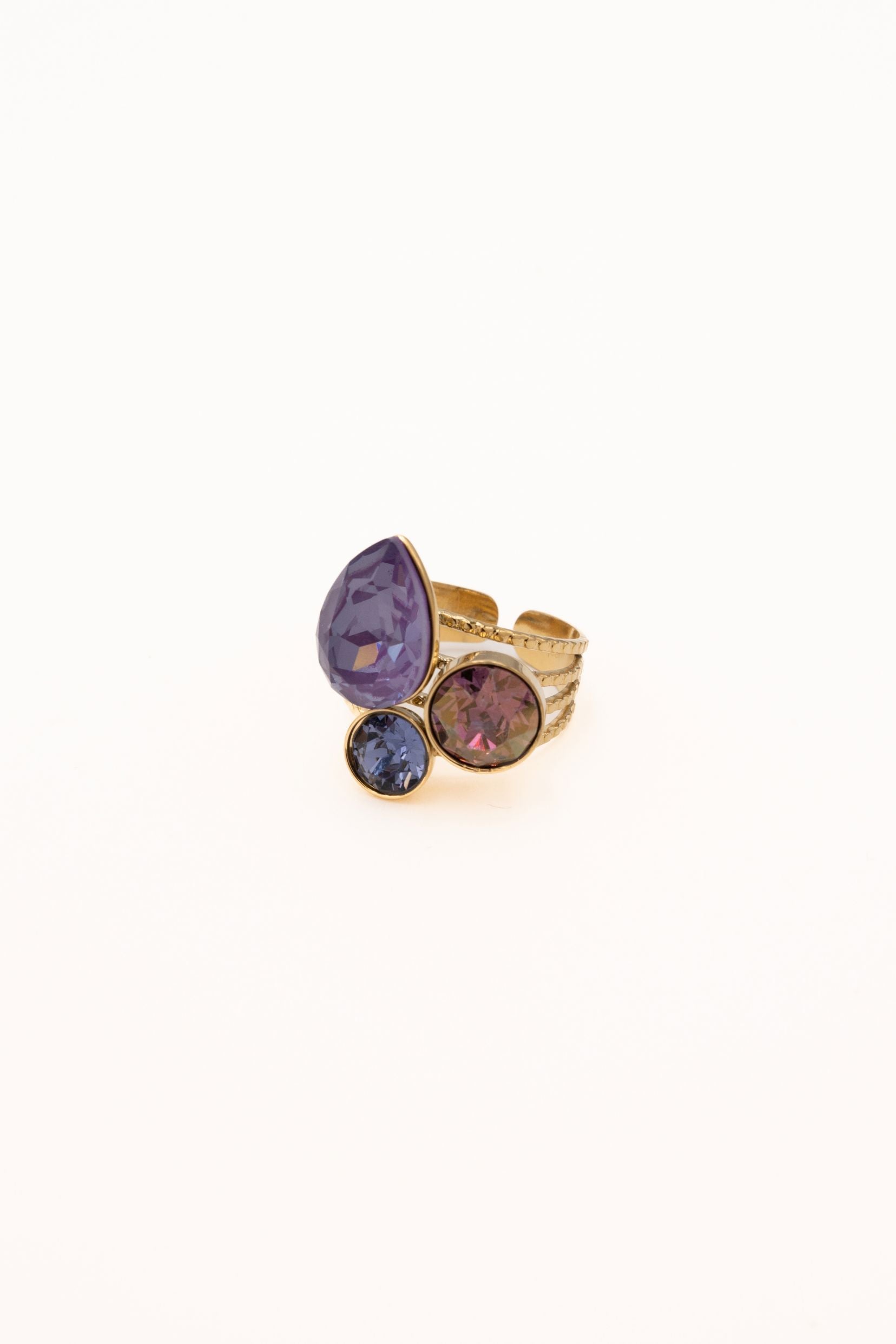 Bagues Bohm Paris - Trilogie Goutte Bague Épaisses Bohm Paris Violet amethyste 