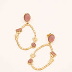 Boucles Bohm Paris - Alizée Boucles d'oreilles à Puces Bohm Paris Rhodonite 