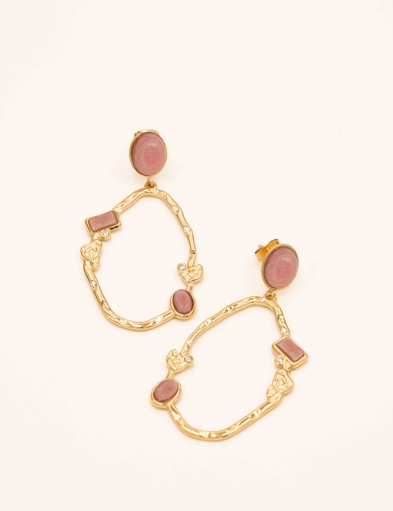 Boucles Bohm Paris - Alizée Boucles d'oreilles à Puces Bohm Paris Rhodonite 