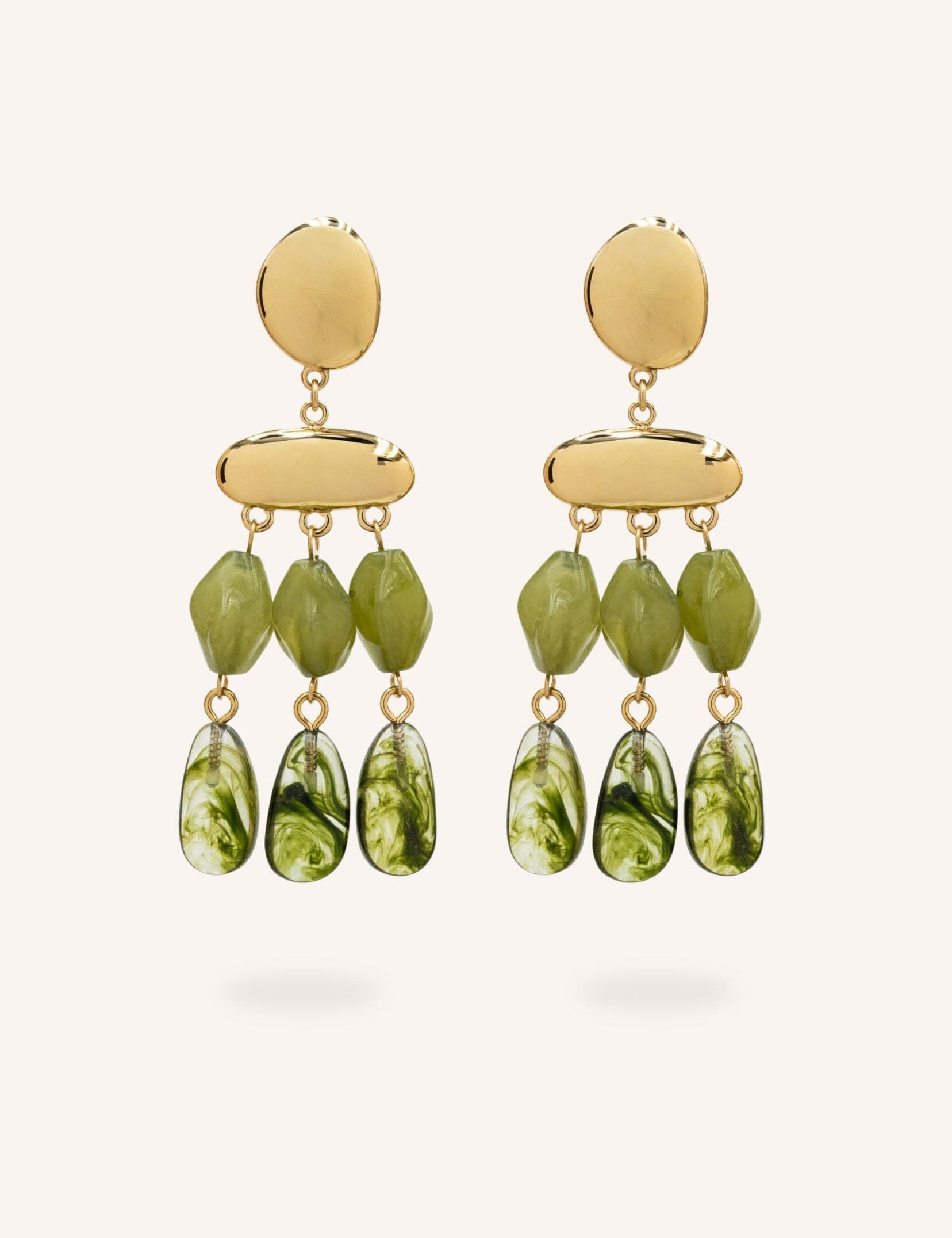 Boucles Bohm Paris - Alya Boucles D'oreilles pendantes Bohm Paris Kaki 