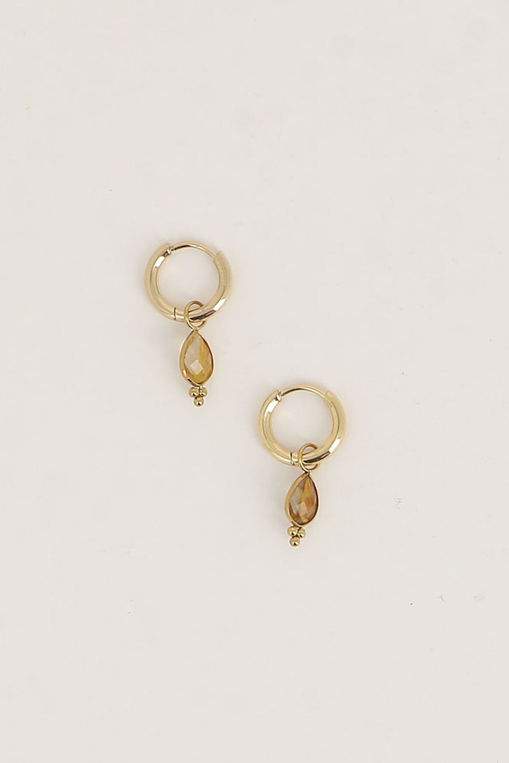 Boucles Bohm Paris - Aveny Boucles d'oreilles type Créoles Bohm Paris Agate fumée 