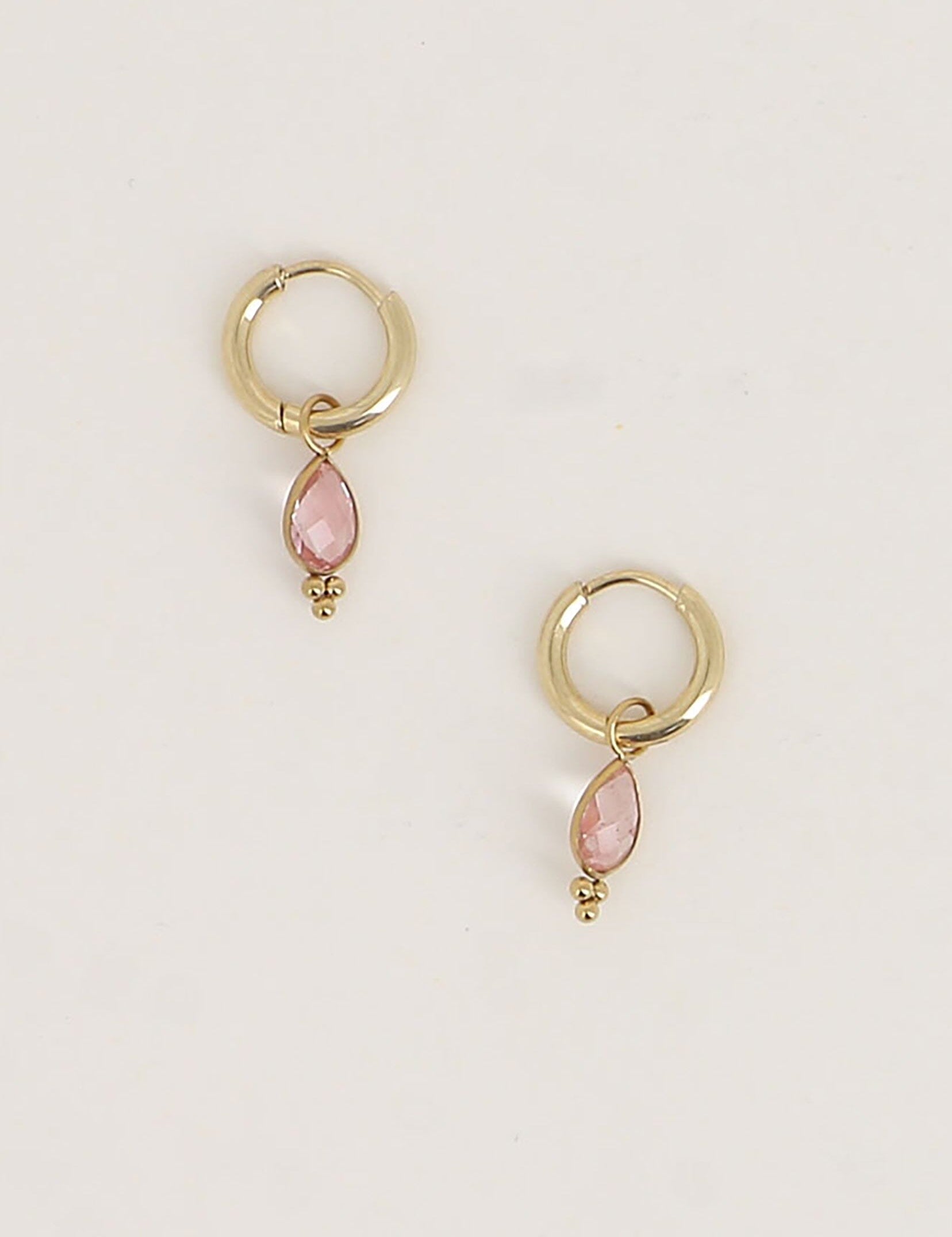 Boucles Bohm Paris - Aveny Boucles d'oreilles type Créoles Bohm Paris Agate rose 