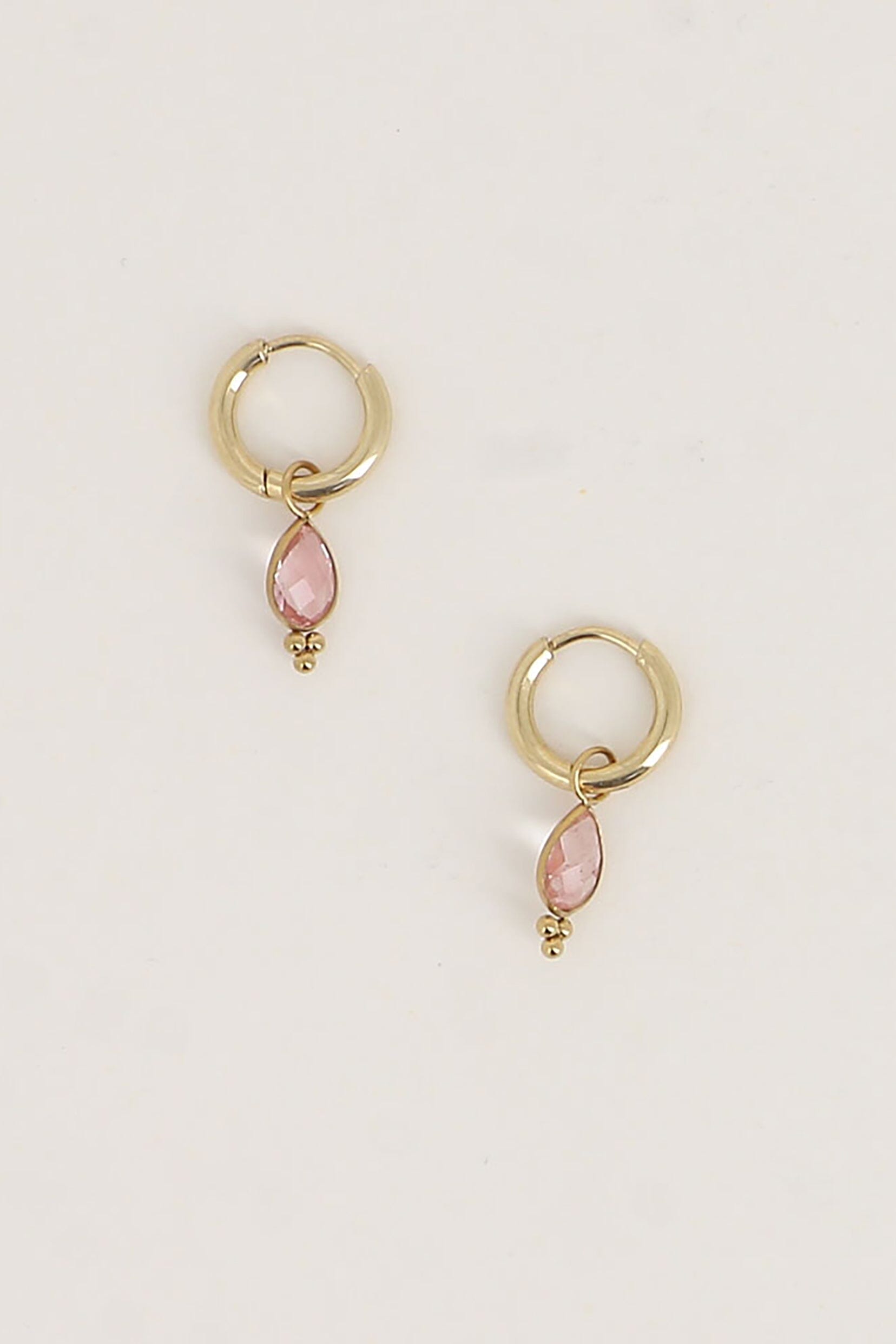 Boucles Bohm Paris - Aveny Boucles d'oreilles type Créoles Bohm Paris Agate rose 