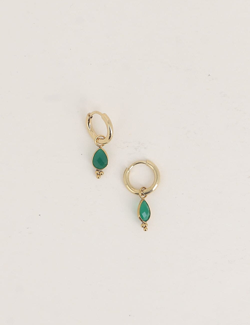 Boucles Bohm Paris - Aveny Boucles d'oreilles type Créoles Bohm Paris Agate vert 