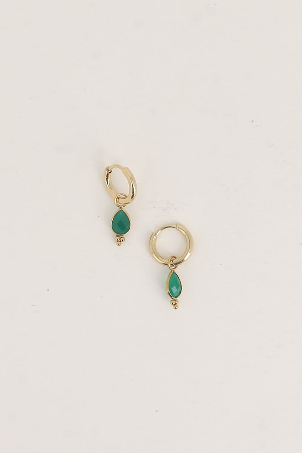 Boucles Bohm Paris - Aveny Boucles d'oreilles type Créoles Bohm Paris Agate vert 