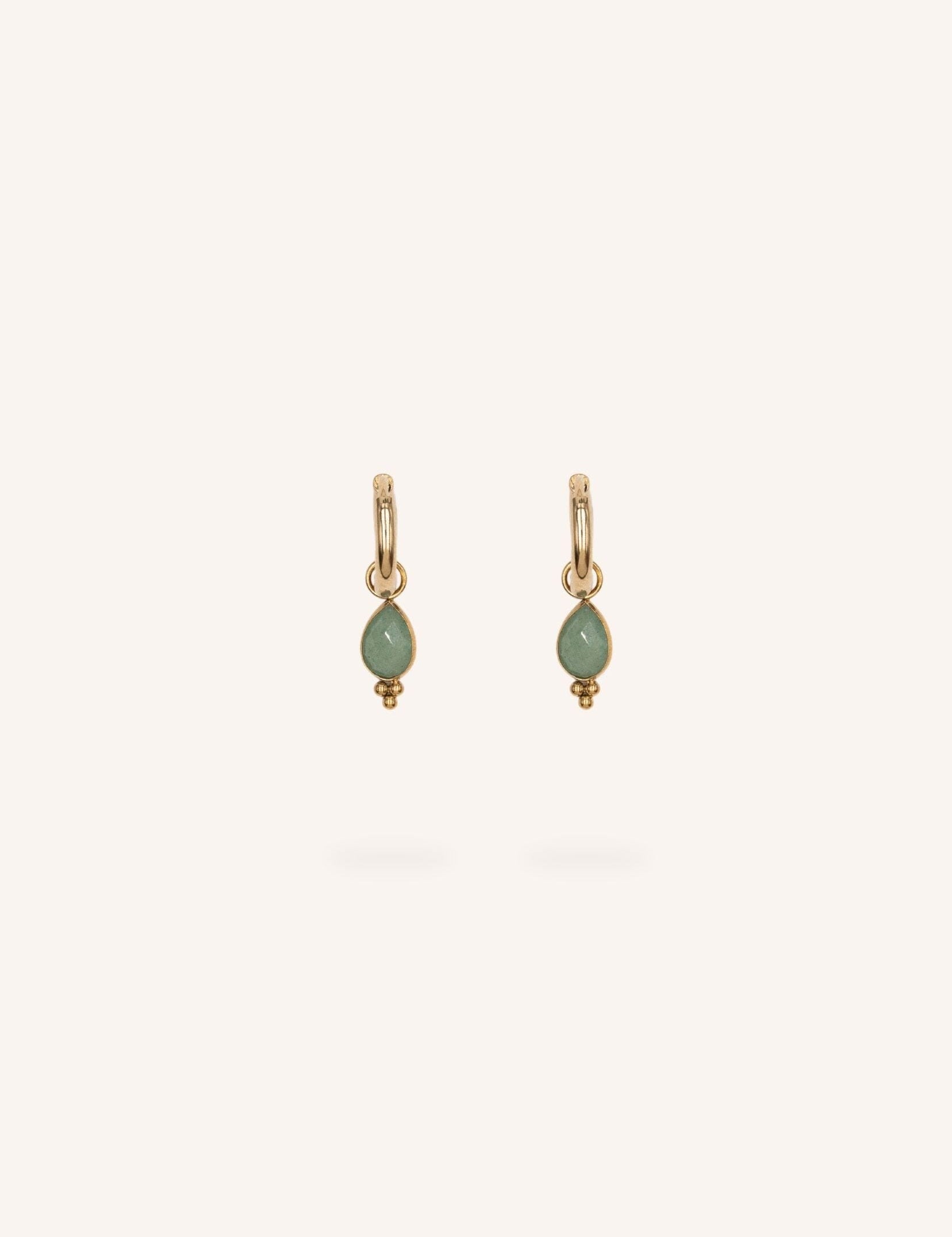 Boucles Bohm Paris - Aveny Boucles d'oreilles type Créoles Bohm Paris Agate verte 