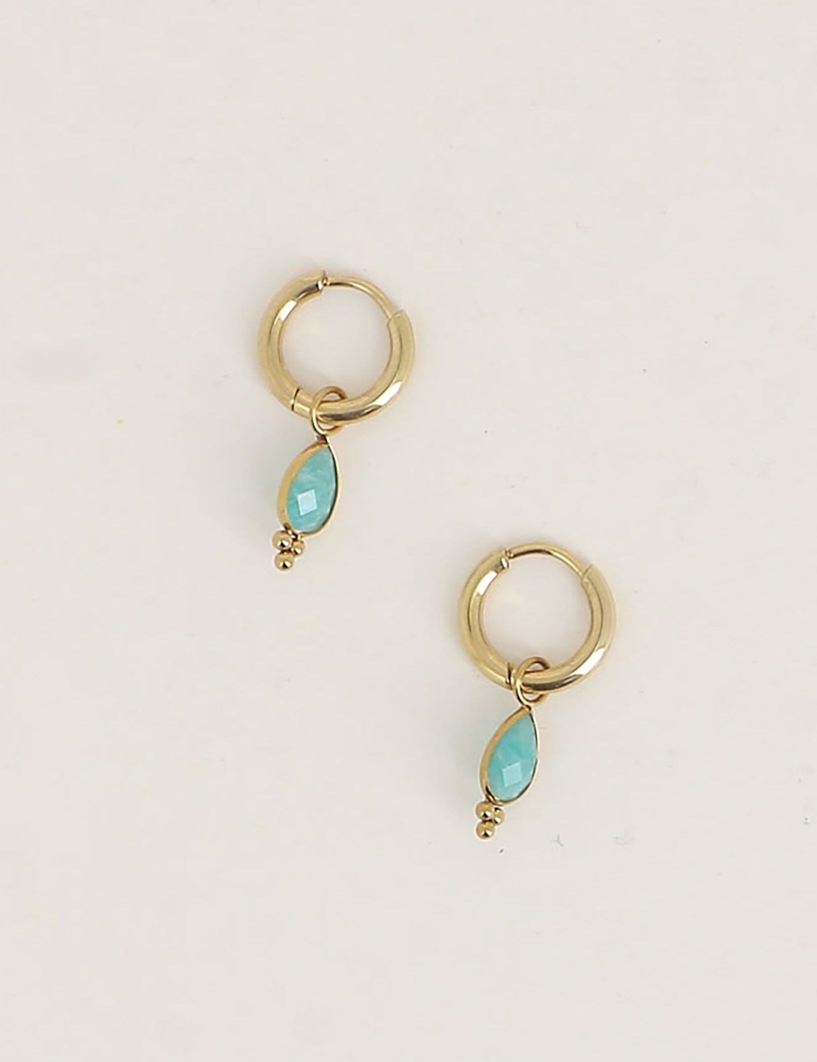 Boucles Bohm Paris - Aveny Boucles d'oreilles type Créoles Bohm Paris Amazonite 