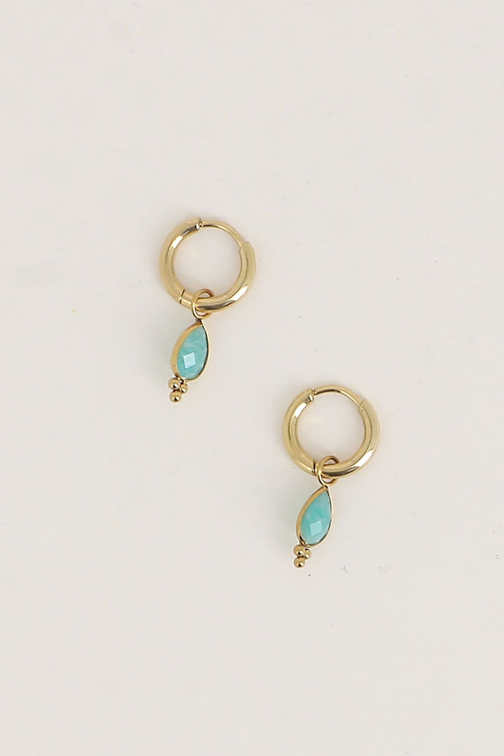Boucles Bohm Paris - Aveny Boucles d'oreilles type Créoles Bohm Paris Amazonite 