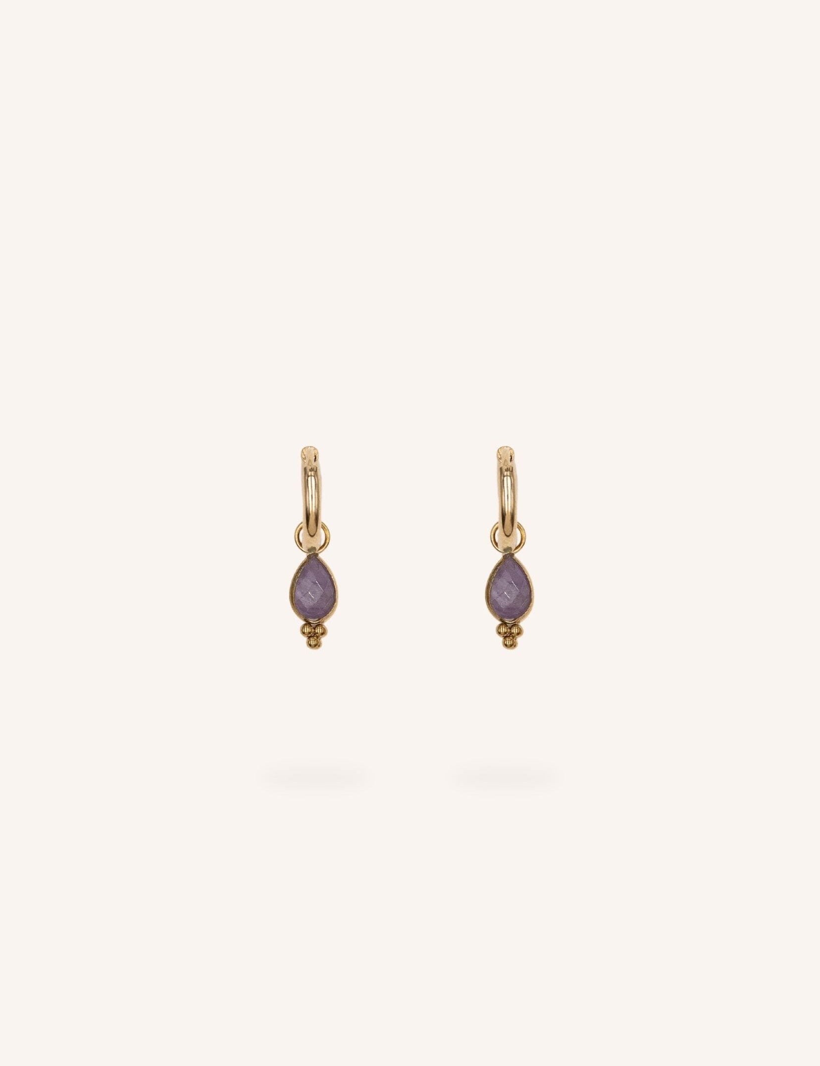 Boucles Bohm Paris - Aveny Boucles d'oreilles type Créoles Bohm Paris Amethyste 
