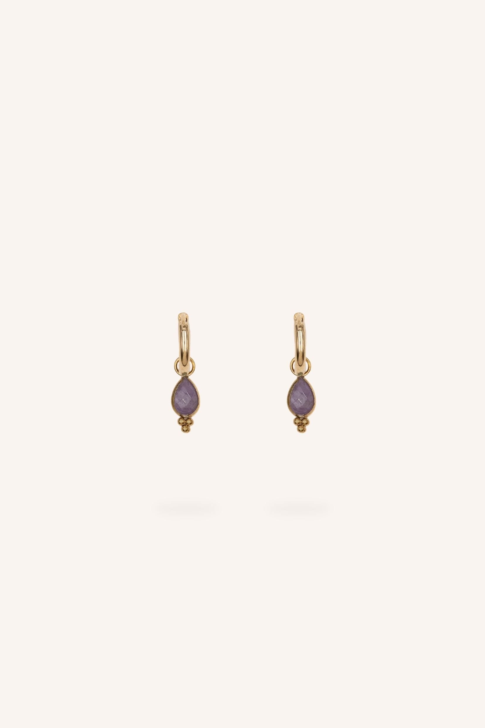 Boucles Bohm Paris - Aveny Boucles d'oreilles type Créoles Bohm Paris Amethyste 
