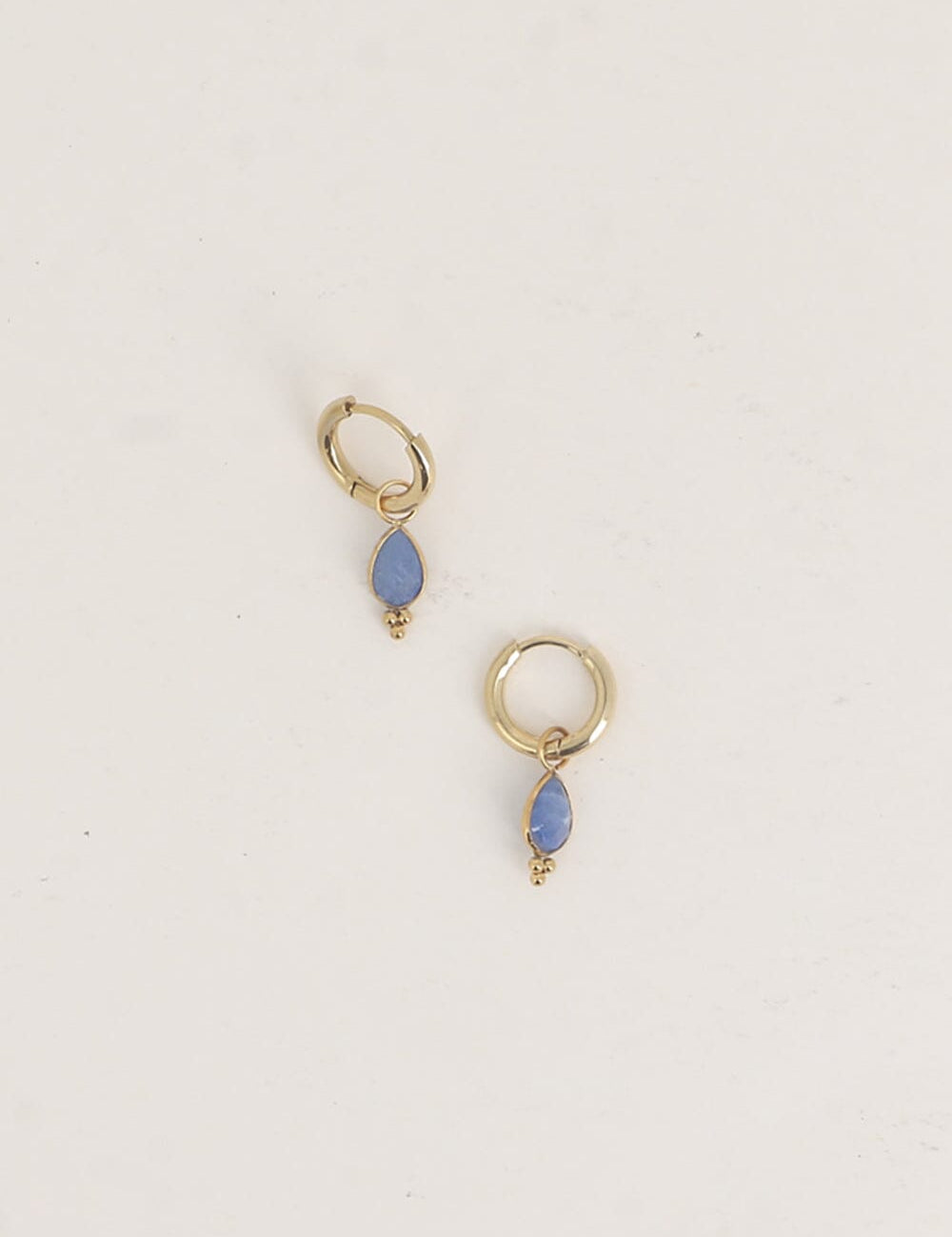 Boucles Bohm Paris - Aveny Boucles d'oreilles type Créoles Bohm Paris Aventurine bleue 