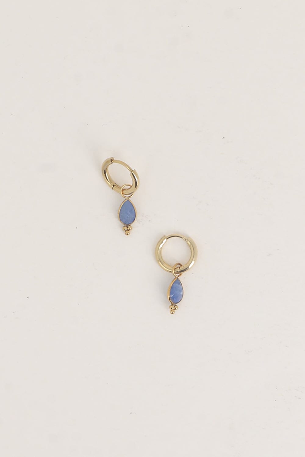 Boucles Bohm Paris - Aveny Boucles d'oreilles type Créoles Bohm Paris Aventurine bleue 