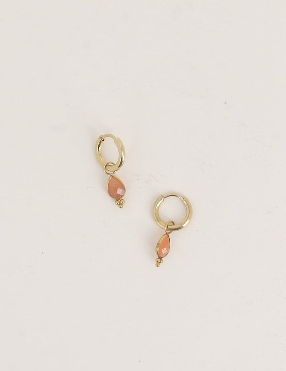 Boucles Bohm Paris - Aveny Boucles d'oreilles type Créoles Bohm Paris Aventurine rouge 