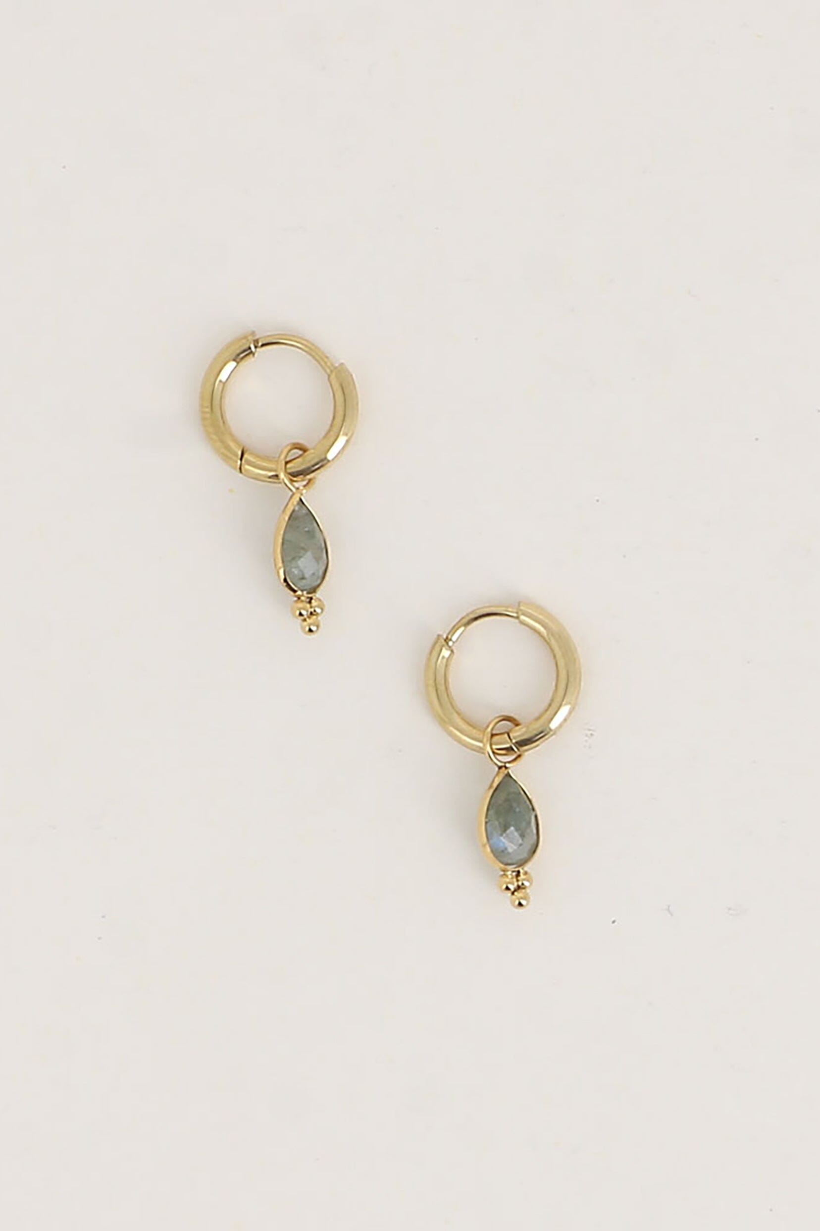 Boucles Bohm Paris - Aveny Boucles d'oreilles type Créoles Bohm Paris Labradorite 