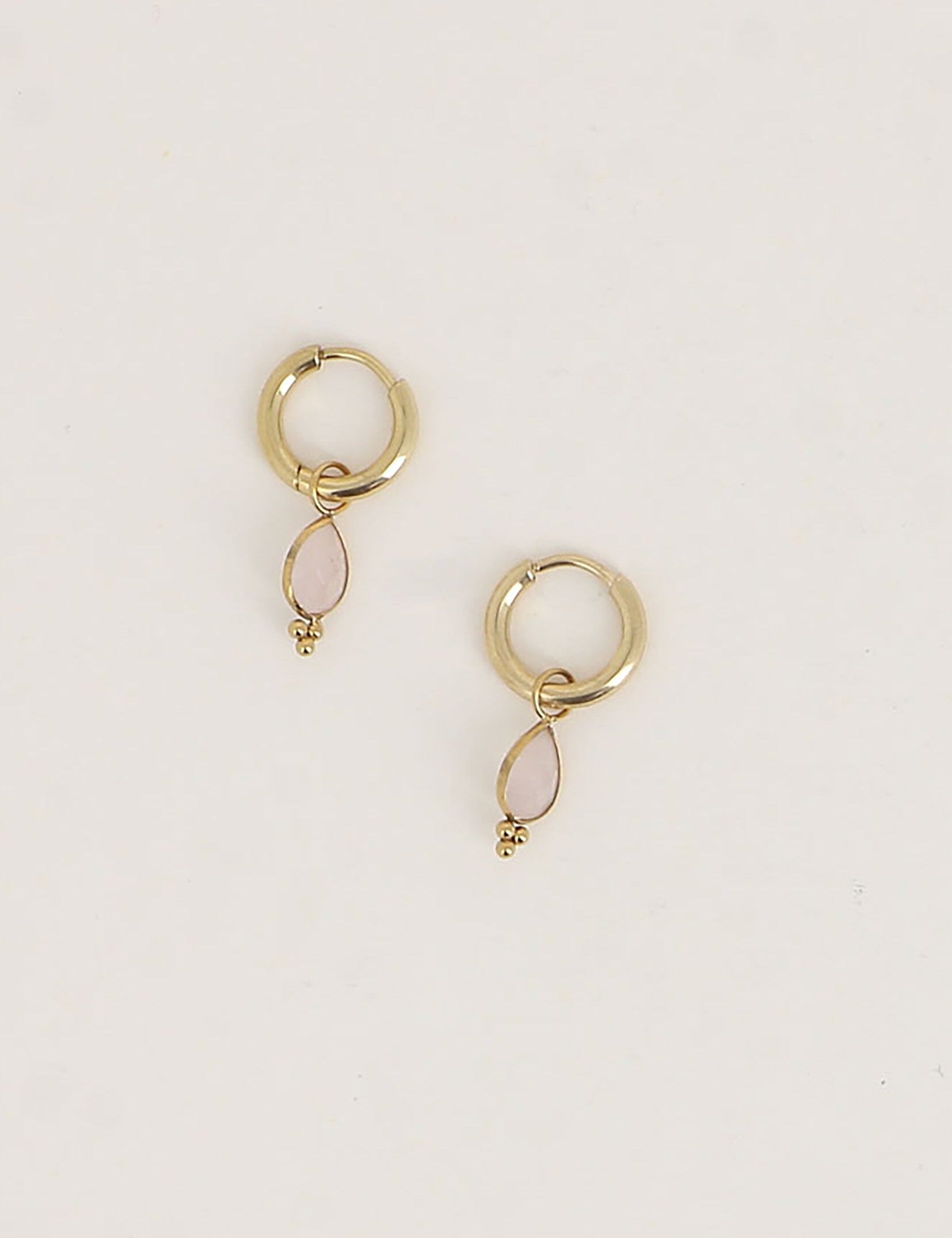 Boucles Bohm Paris - Aveny Boucles d'oreilles type Créoles Bohm Paris Quartz Rose 
