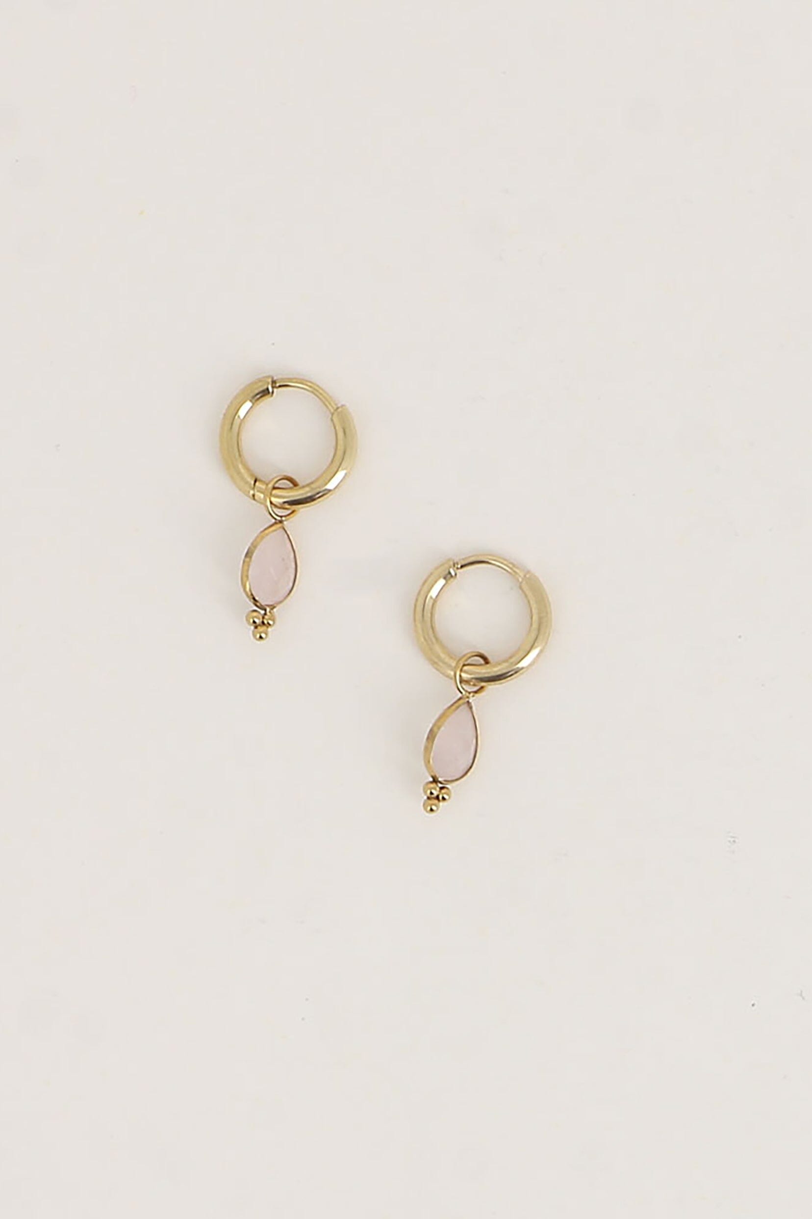 Boucles Bohm Paris - Aveny Boucles d'oreilles type Créoles Bohm Paris Quartz Rose 