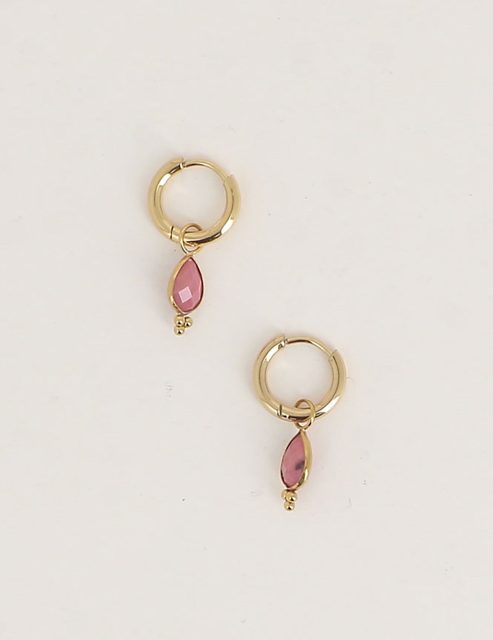 Boucles Bohm Paris - Aveny Boucles d'oreilles type Créoles Bohm Paris Rhodonite 