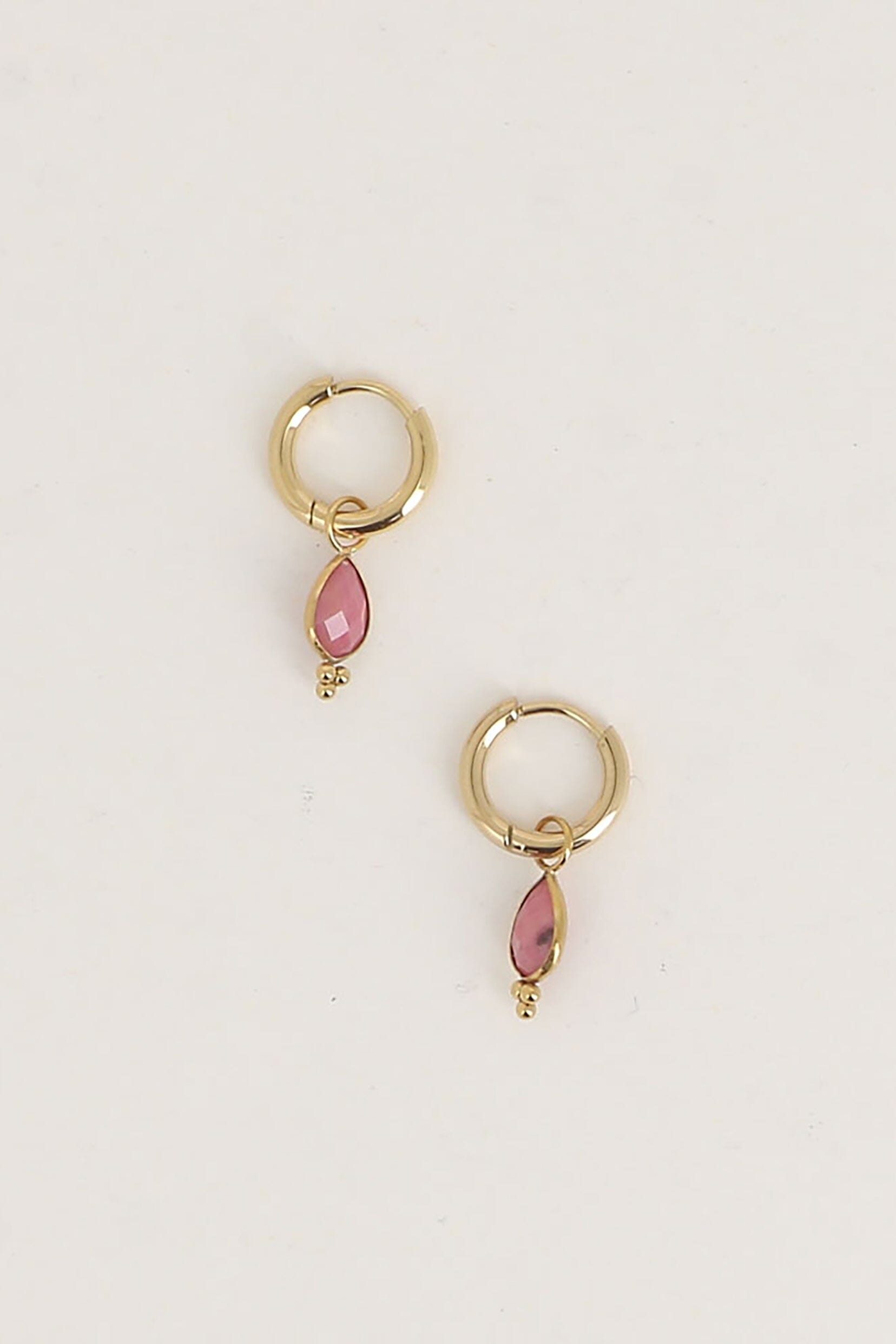 Boucles Bohm Paris - Aveny Boucles d'oreilles type Créoles Bohm Paris Rhodonite 